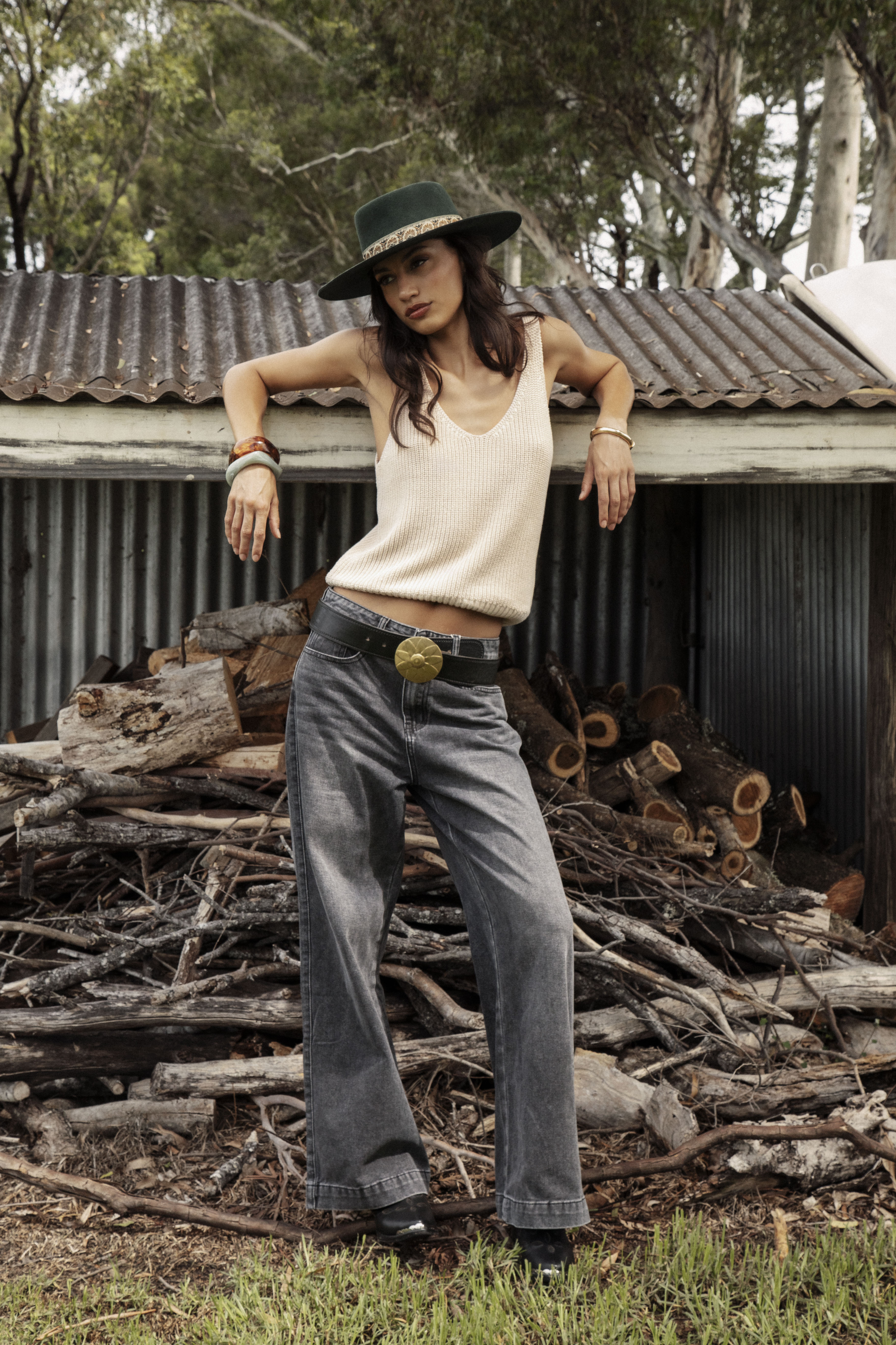Renegade Denim Jean Charcoal - relaxed denim featuring wide leg style