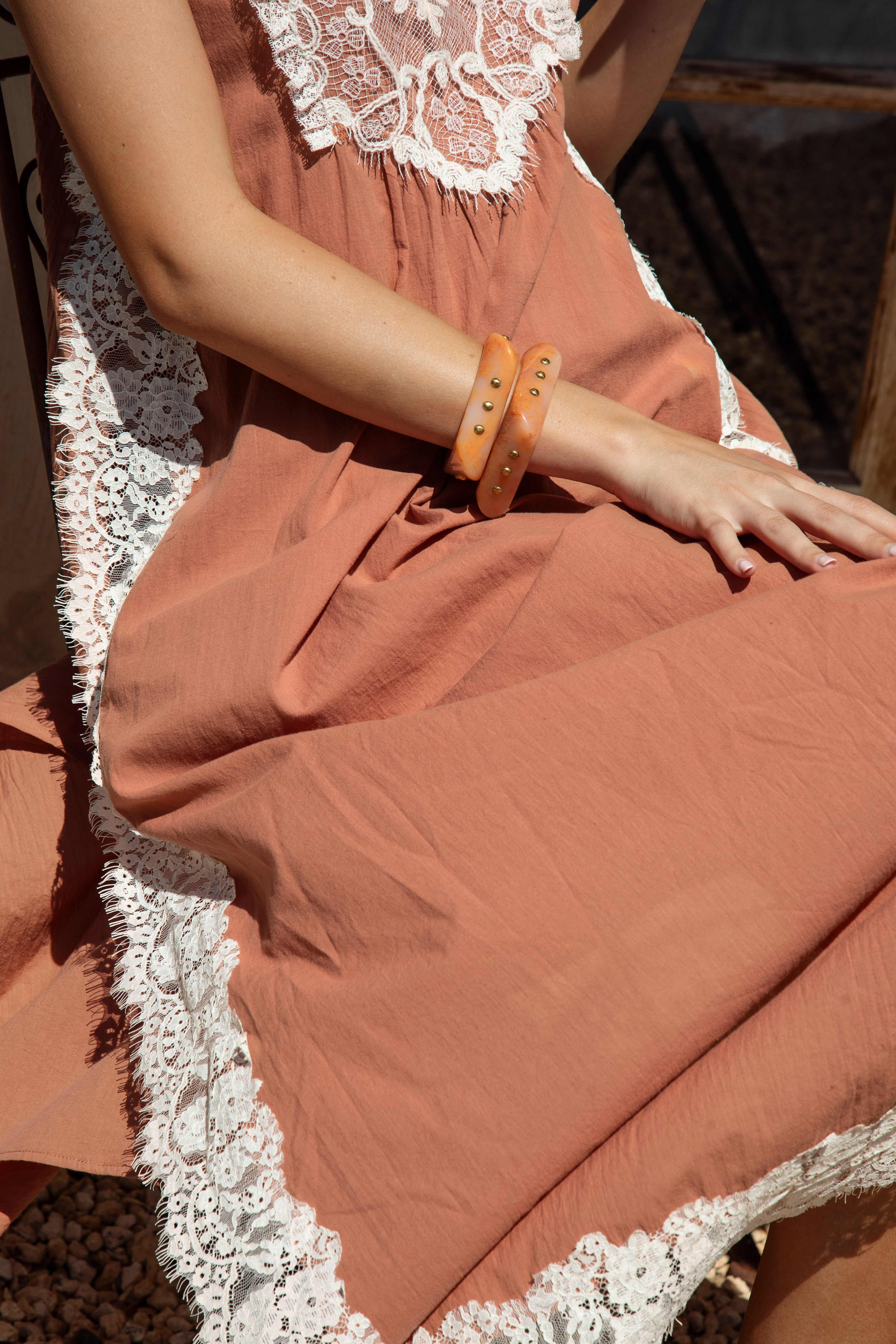 Resin Bangle Set Coral - Villa Toscana, Bella Boheme