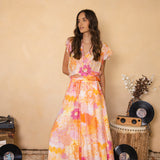 Resort Pant Papaya - relaxed palazzo style pant with drawstring waist