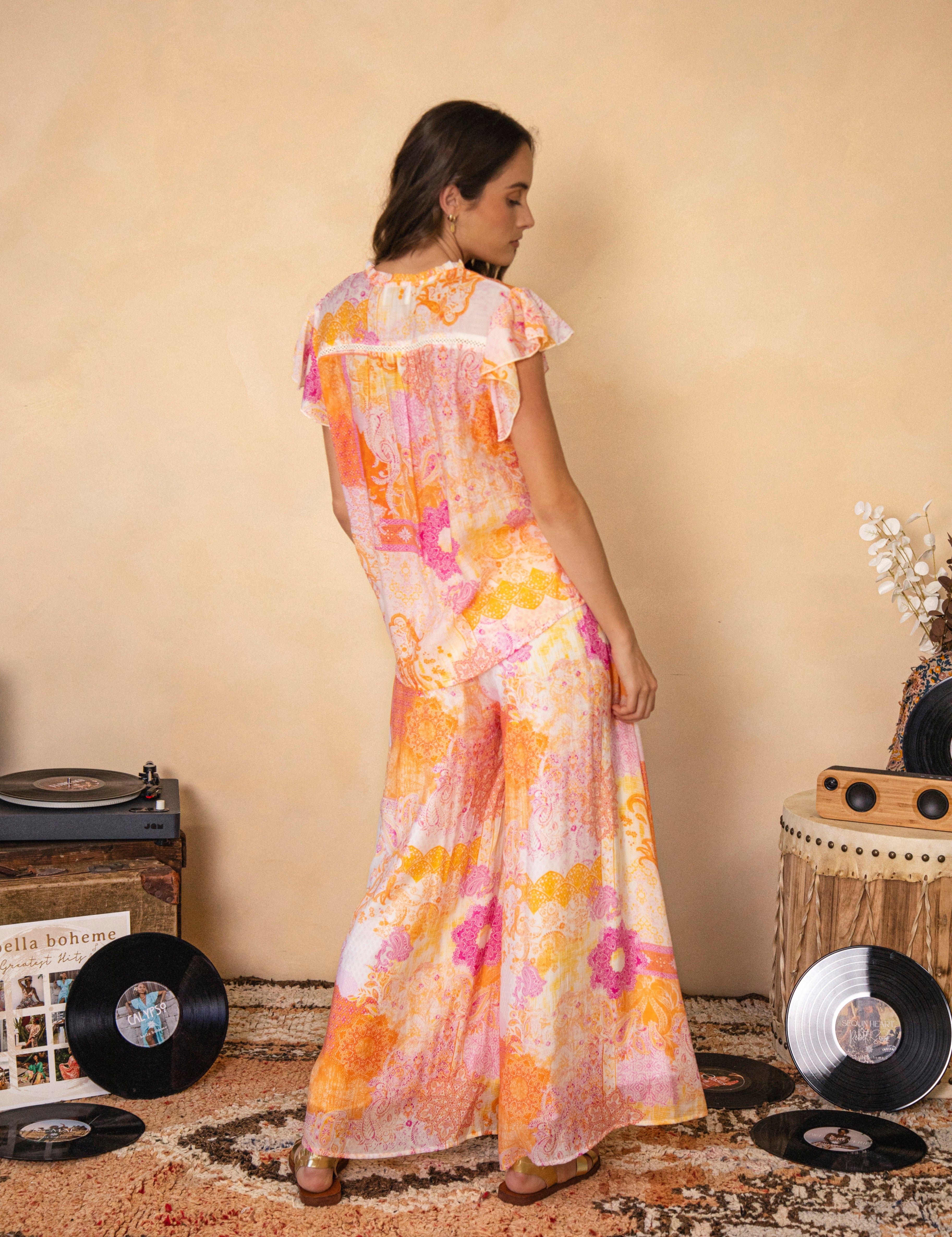Resort Pant Papaya Rear View