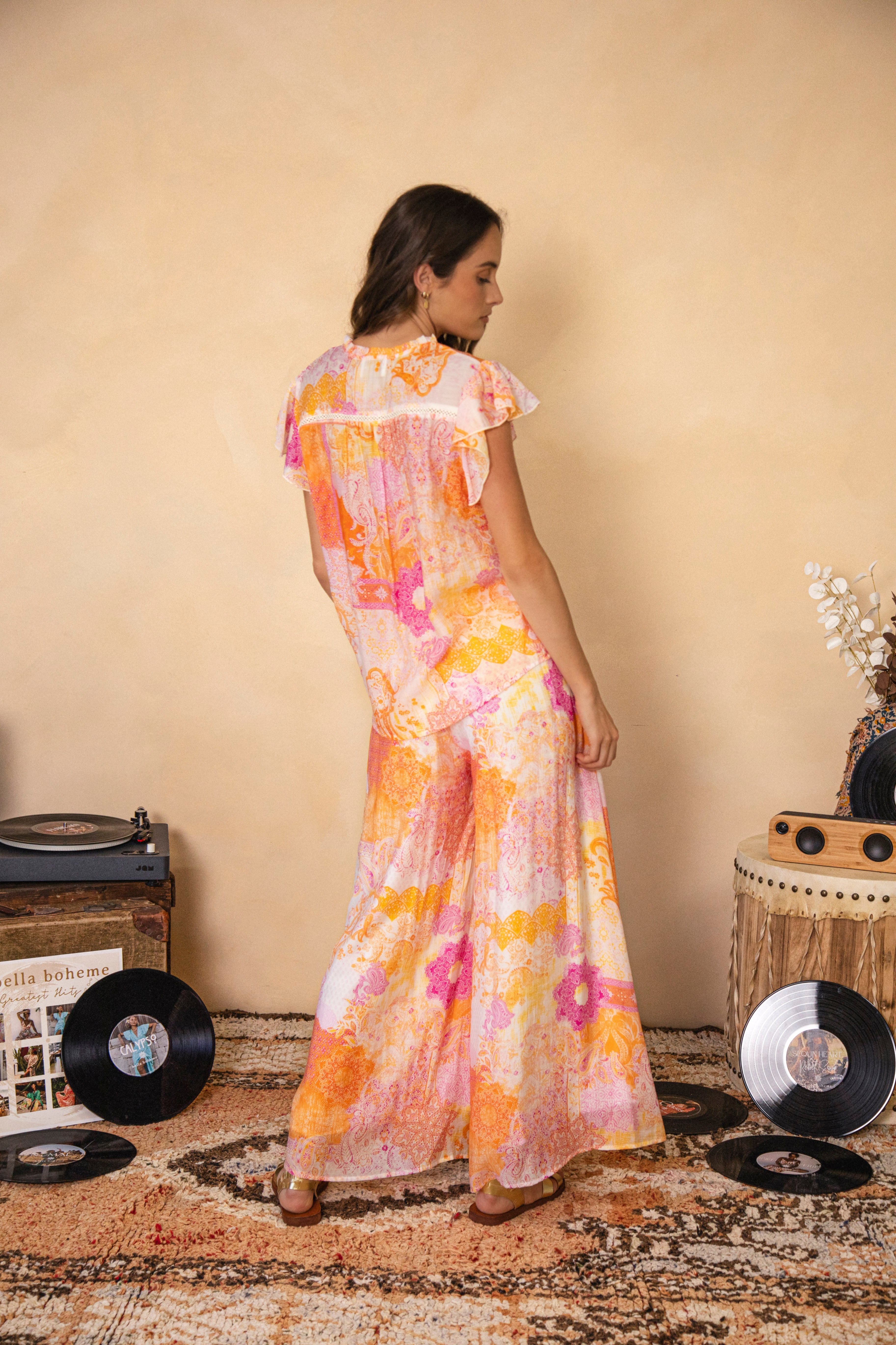 Resort Pant Papaya Rear View