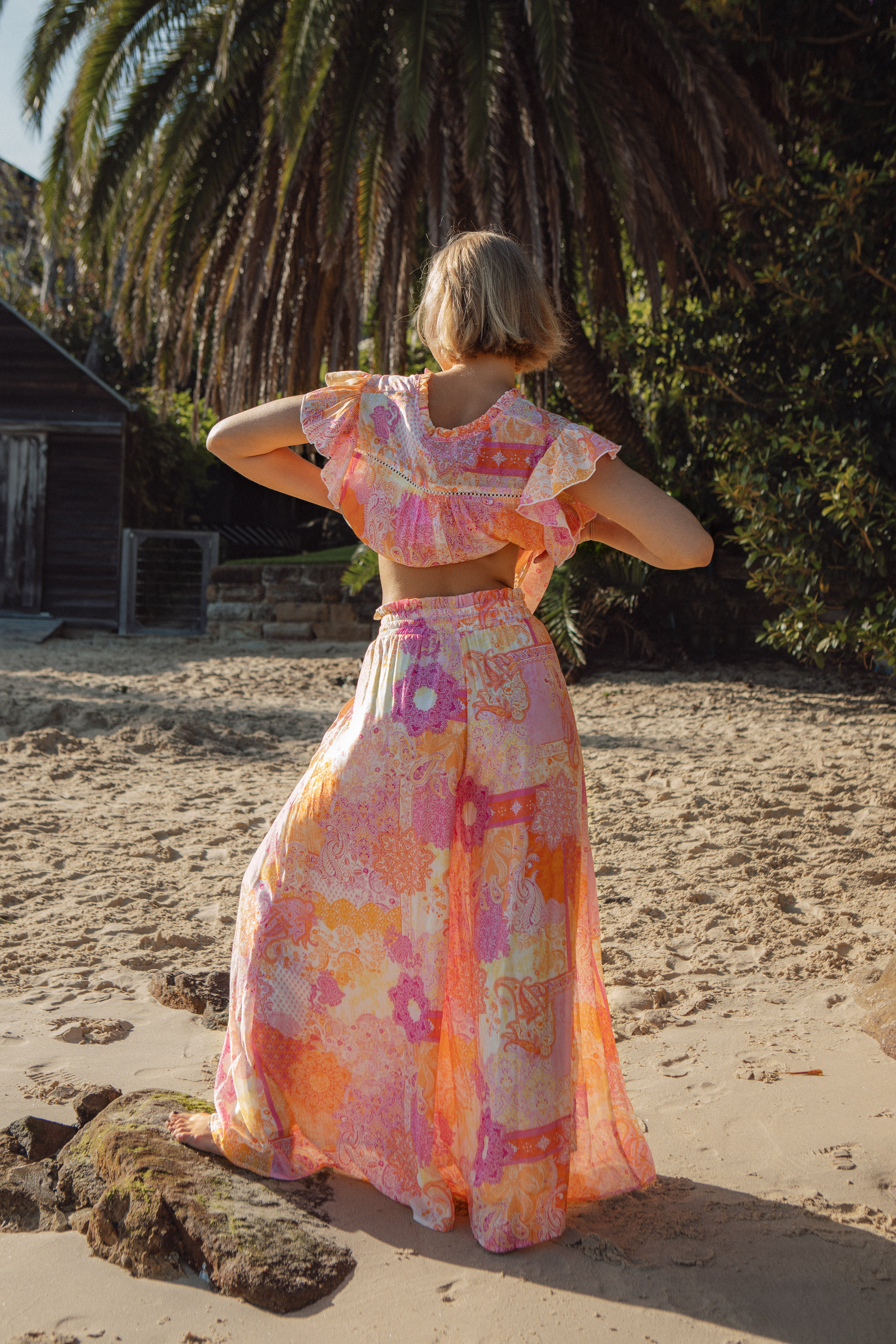 Resort Pant Papaya Rear View