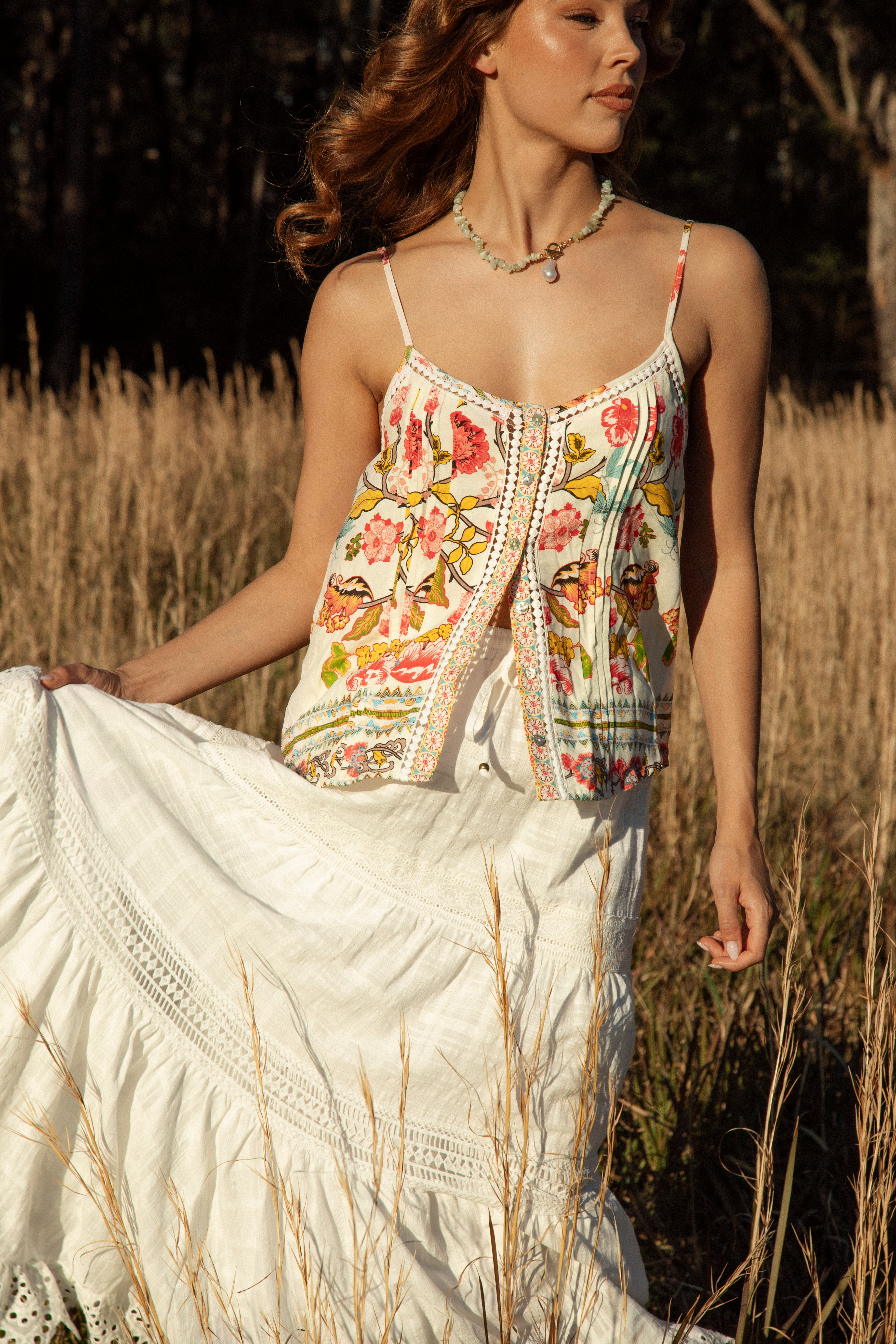 Rhea Camisole - Golden Bloom