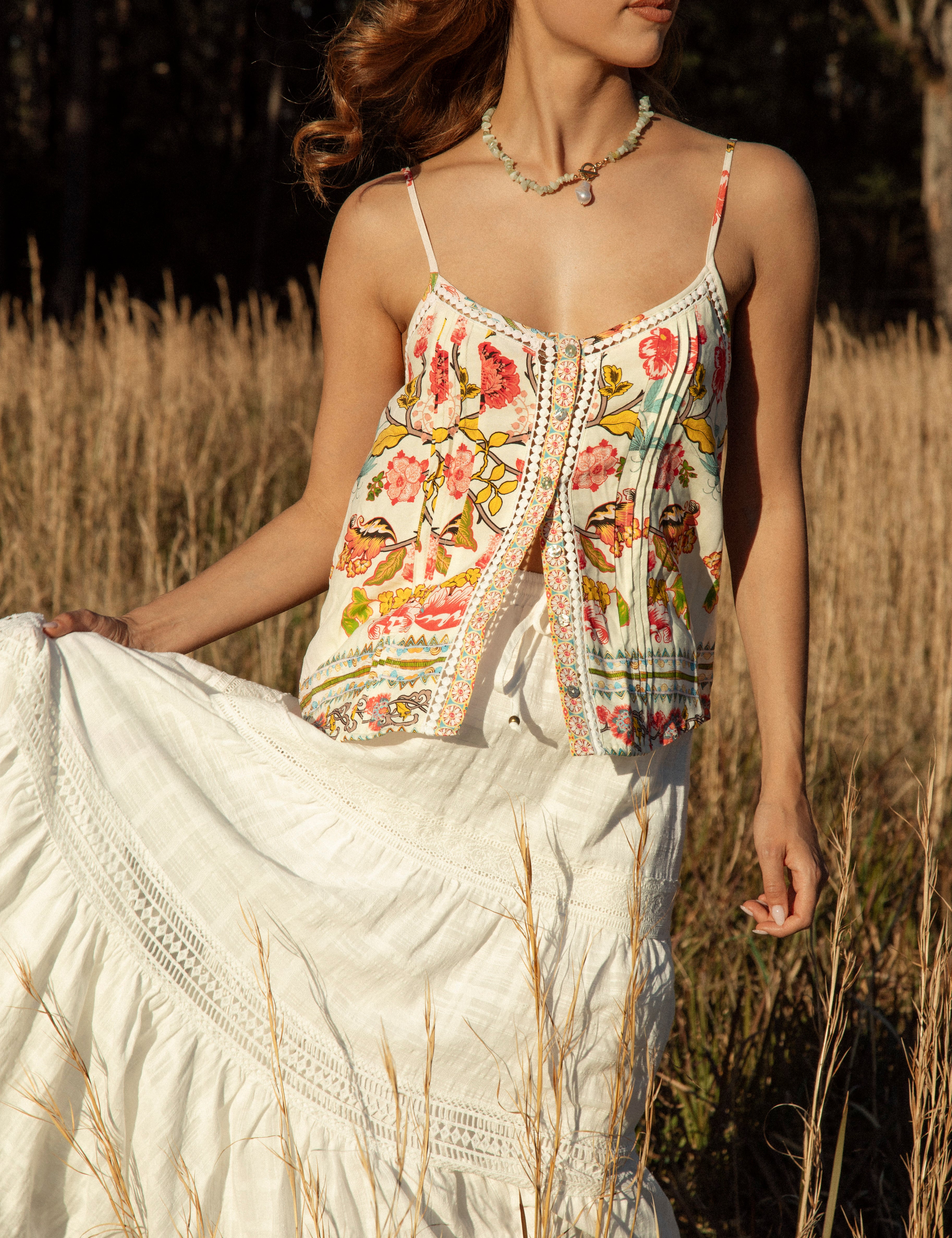 Rhea Camisole - Golden Bloom