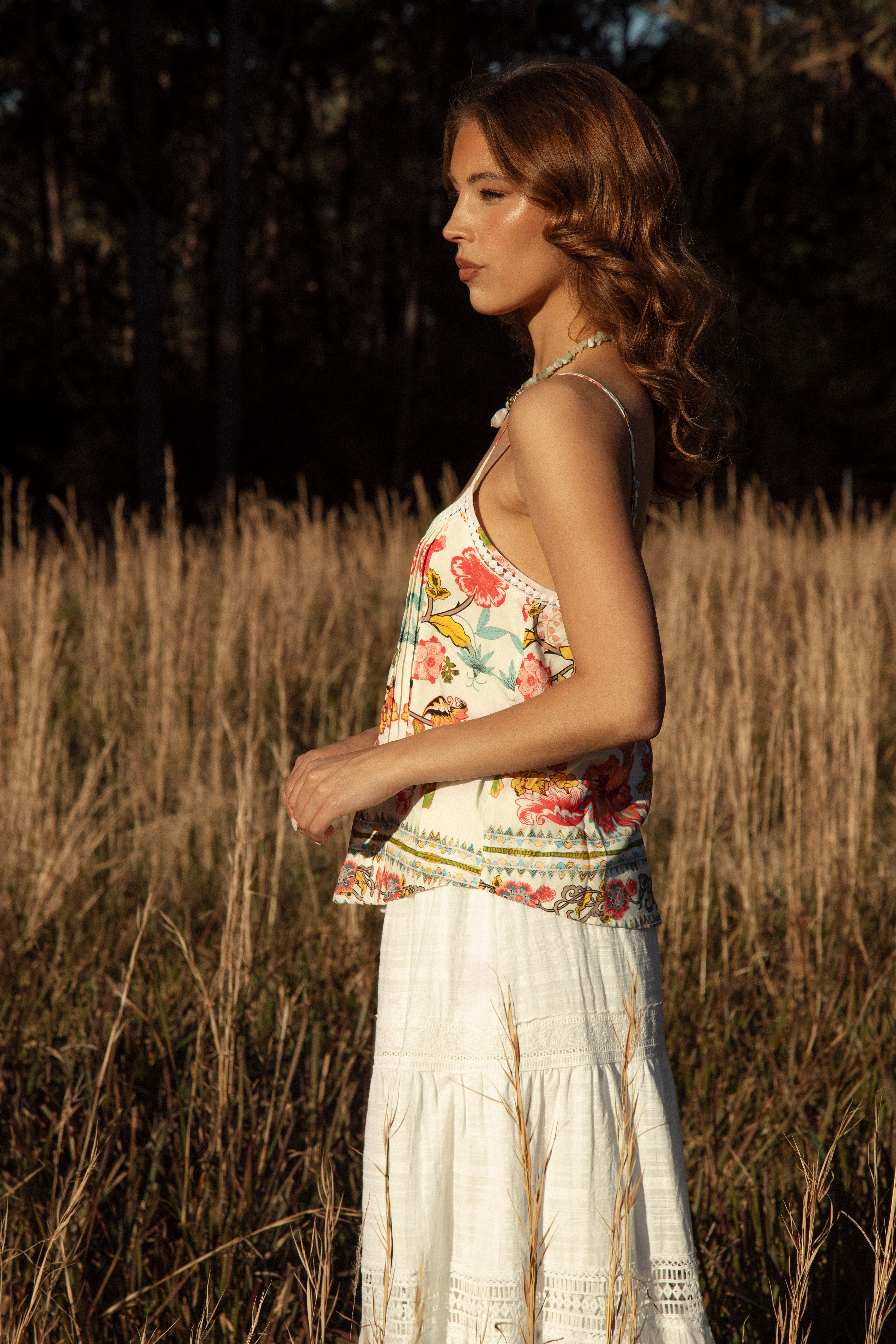 Rhea Camisole Golden Bloom - side view