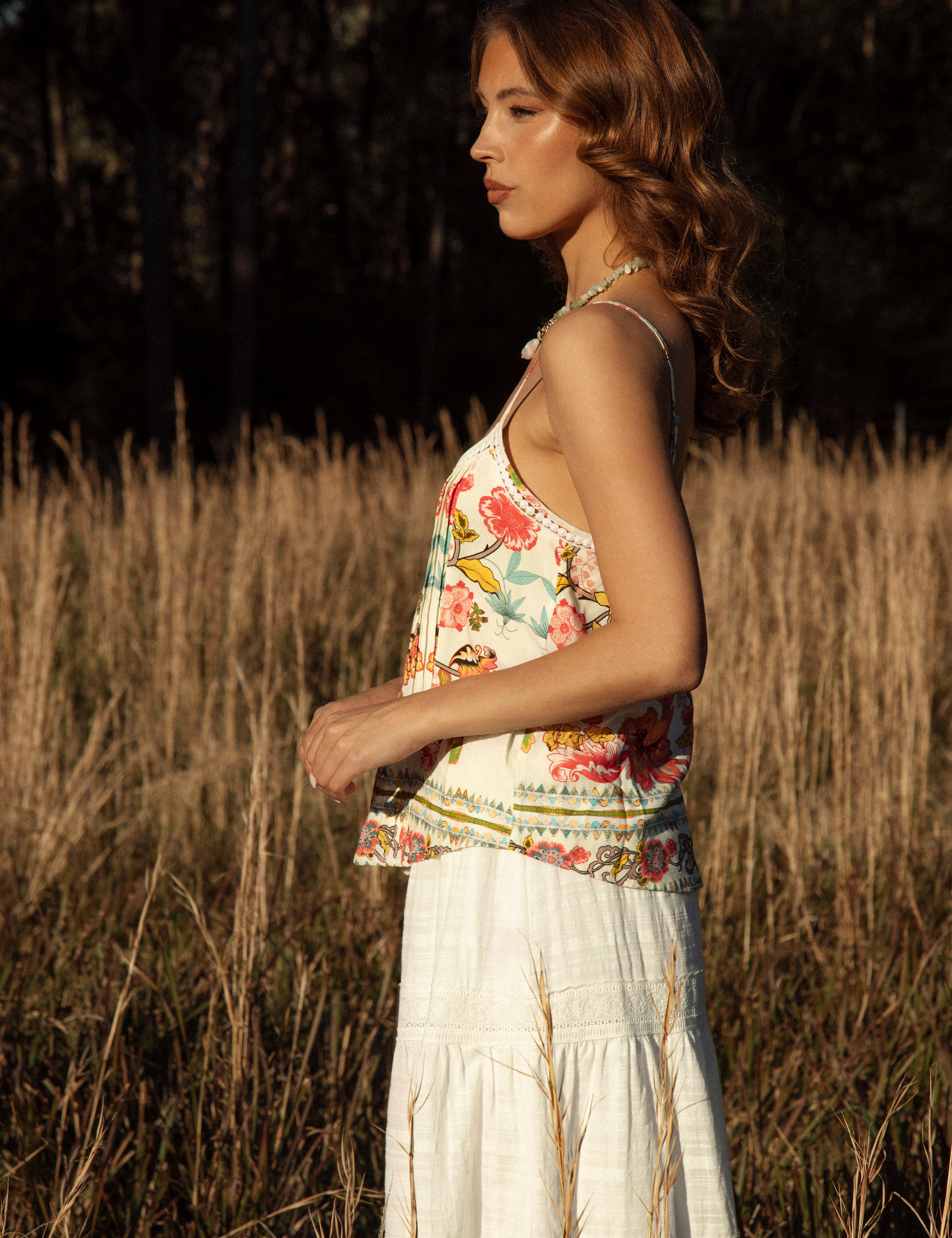 Rhea Camisole Golden Bloom - side view