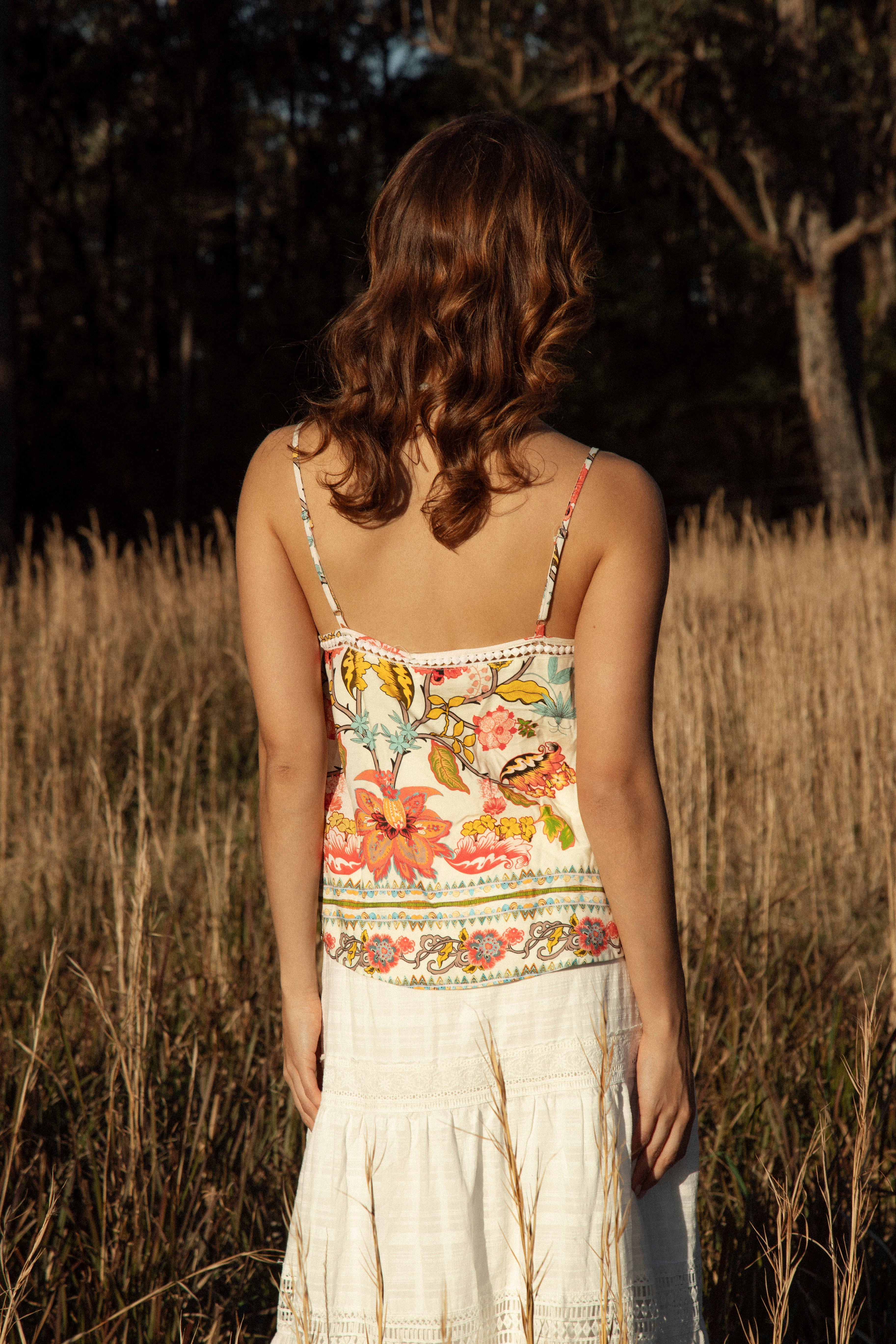 Rhea Camisole Golden Bloom - rear view