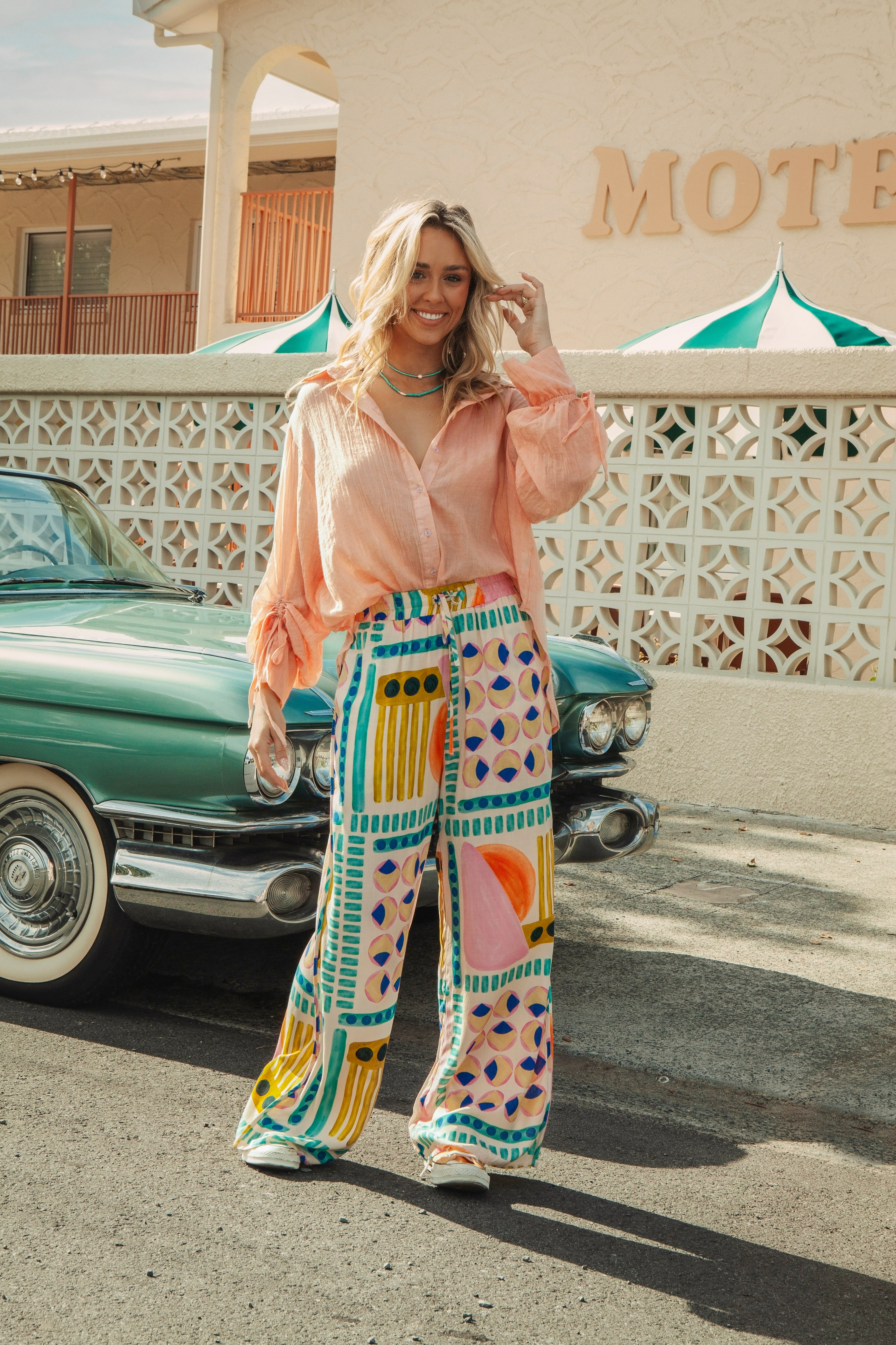 Roller Pants Retro Groove is built for comfort with relaxed wide leg style and drawstring waist