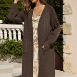Romie Cable Cardigan - Chocolate