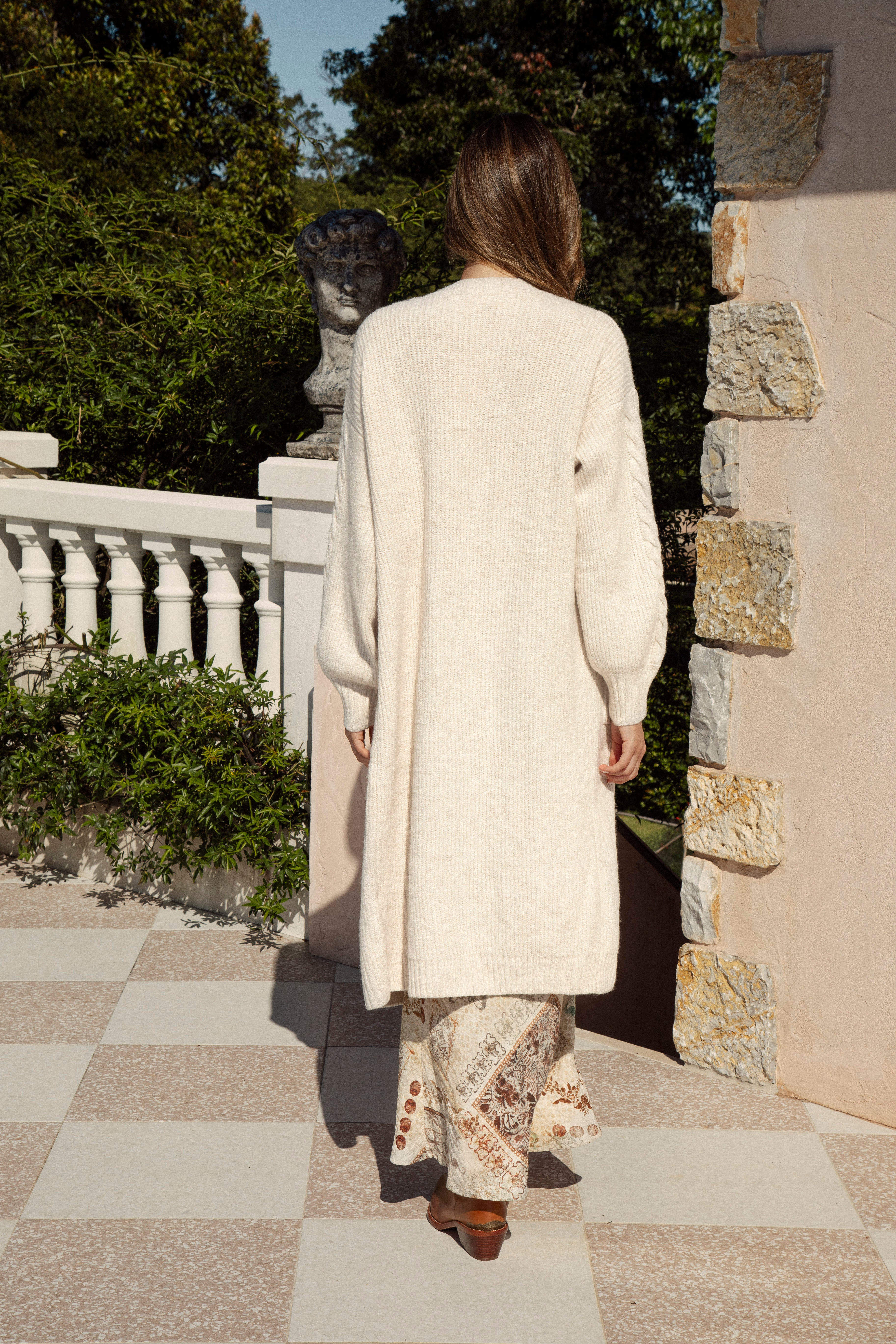 Romie Cable Cardigan Latte - wears beautifully over denim, boho dresses and billowy blouses