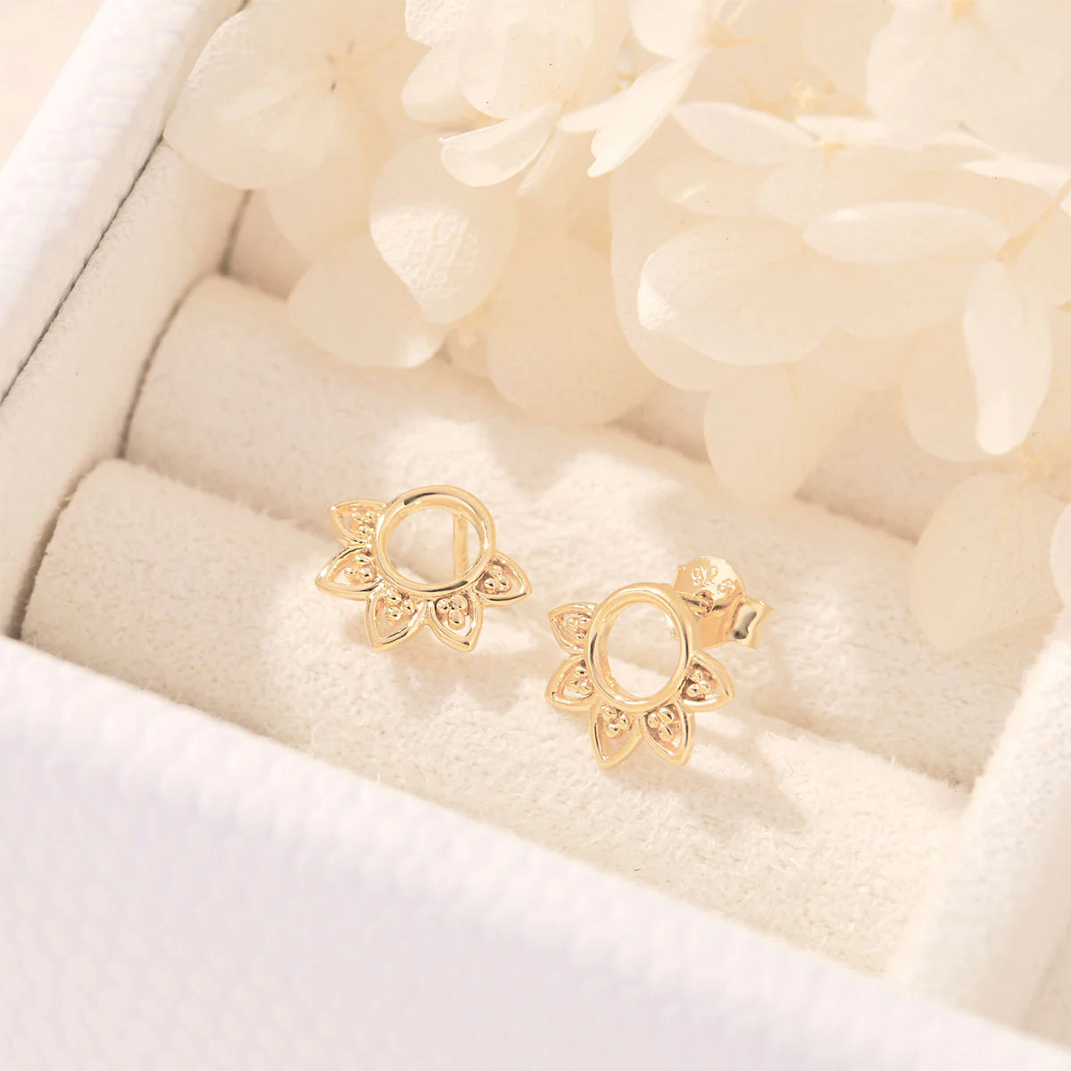Midsummer Star Gold Rising Sun Studs