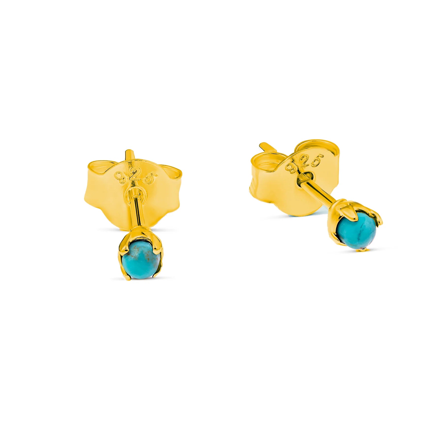 S290TQG - Delicate Turquoise Studs Gold