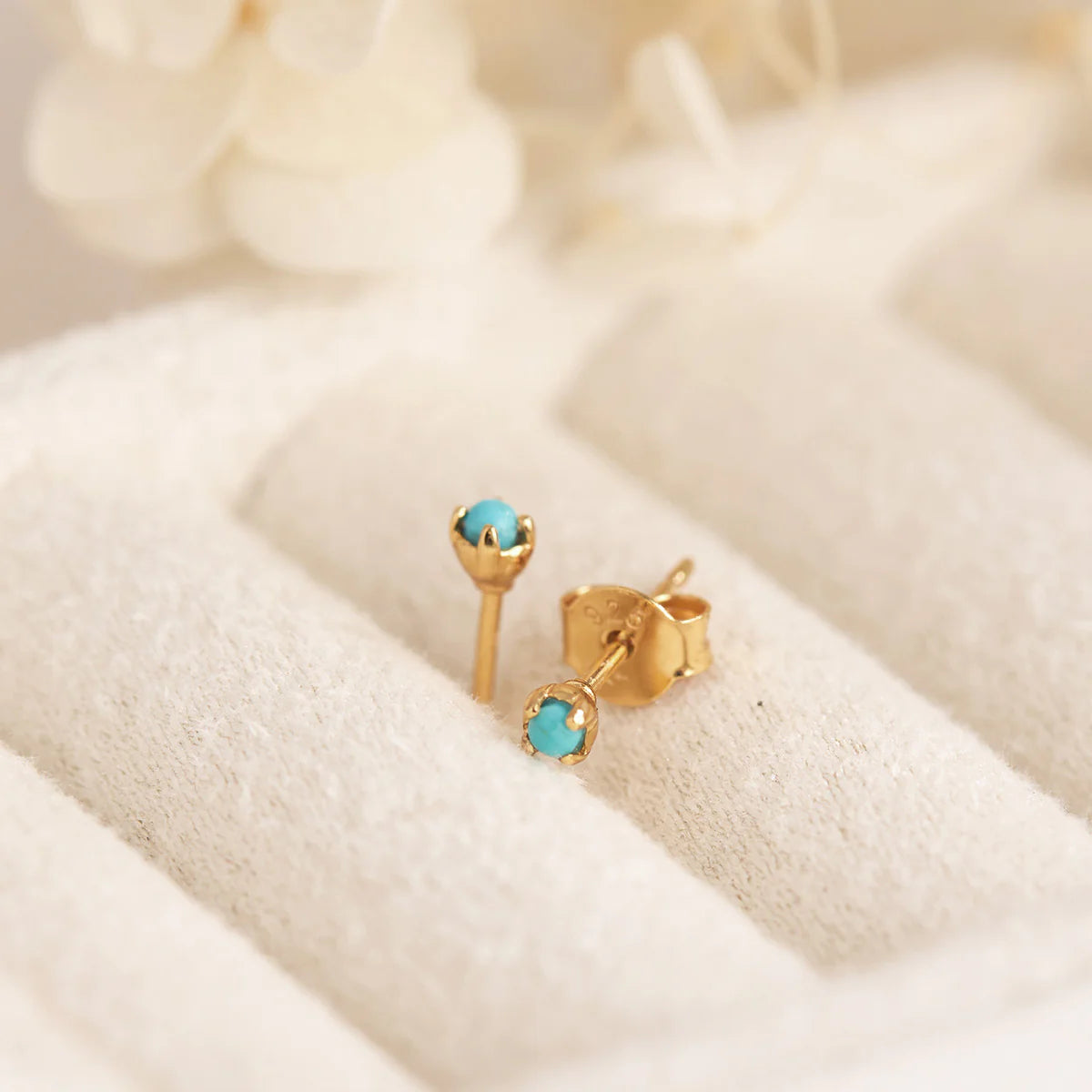 Midsummer Star Delicate Turquoise Studs Gold