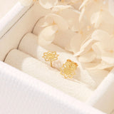 Midsummer Star Mandala Flower Studs Gold