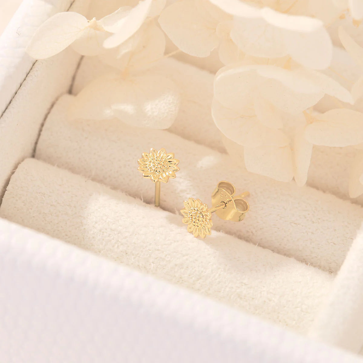 Midsummer Star Gold Delicate Sunflower Studs