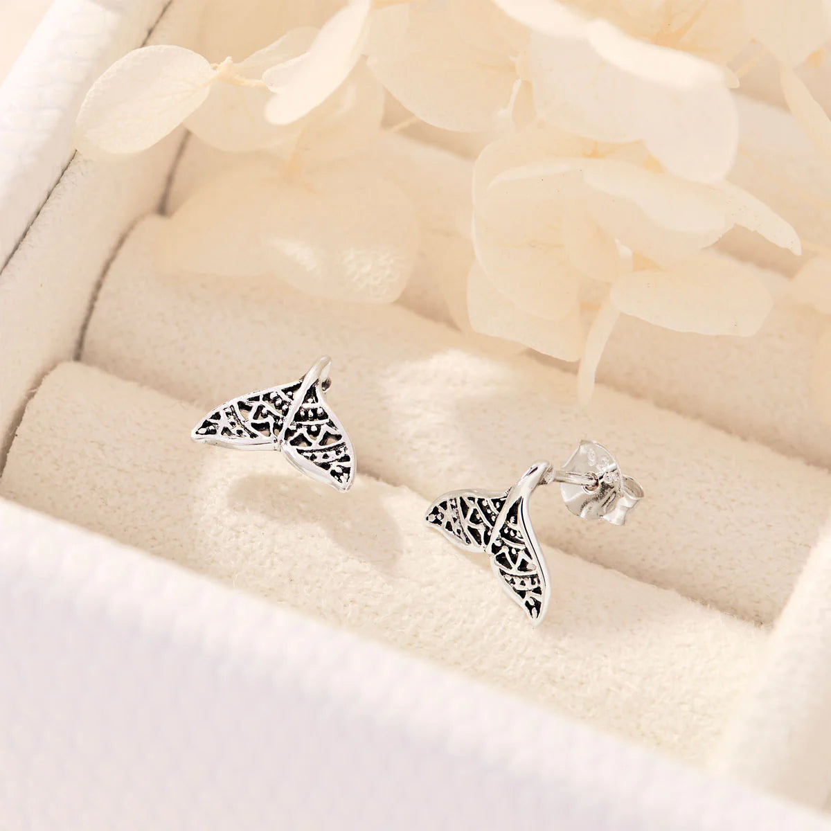 Midsummer Star Mandala Dolphin Tail Studs