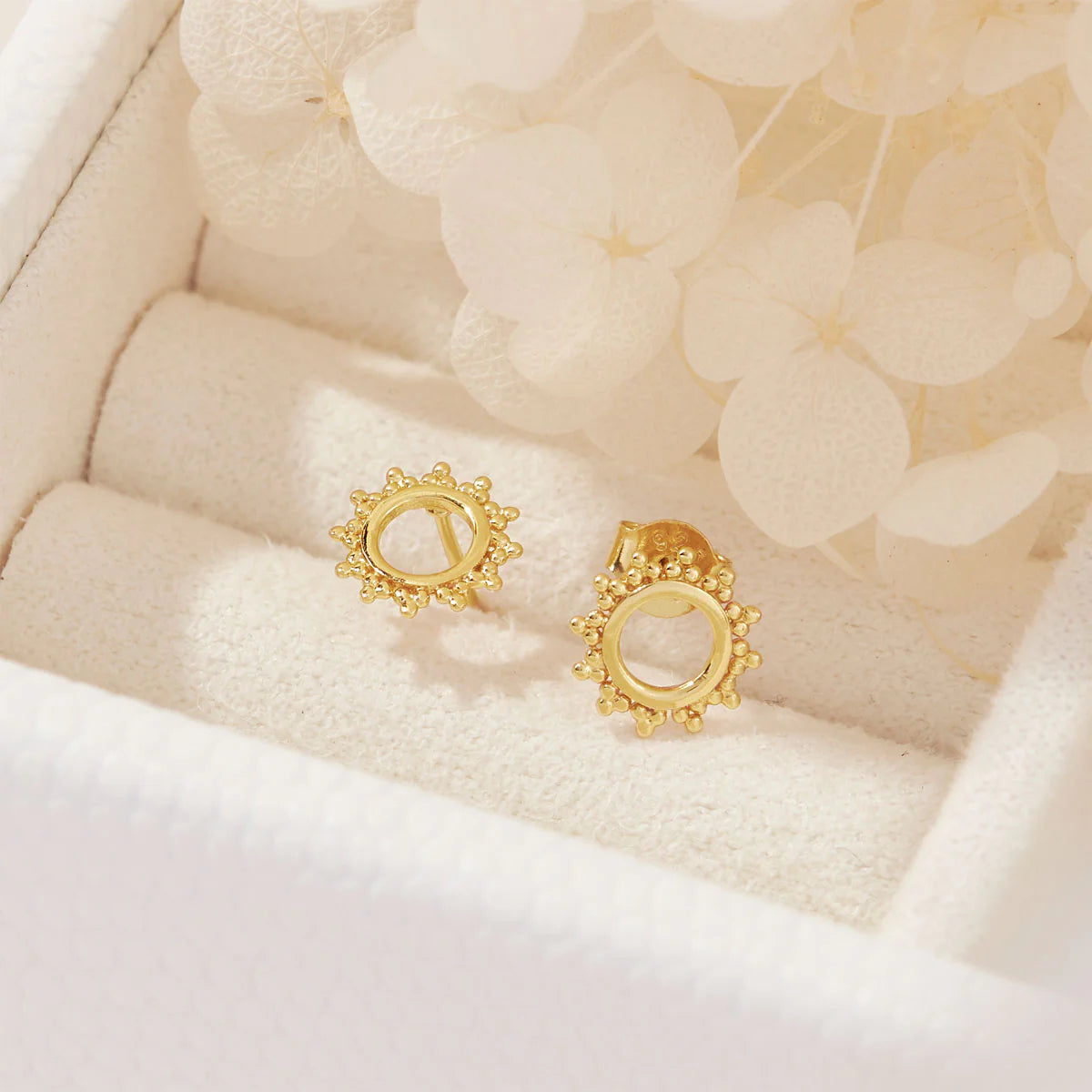 Midsummer Star Gold Mehndi Sun Studs