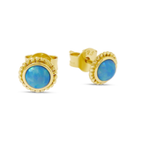 Azure Opal Sun Studs Gold