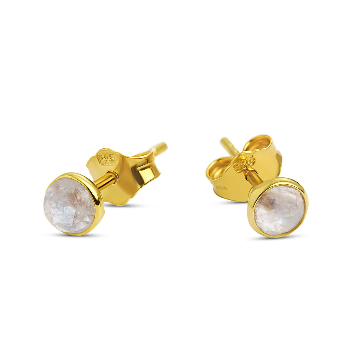 Midsummer Star Dainty Round Moonstone Studs