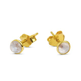 Midsummer Star Dainty Round Moonstone Studs