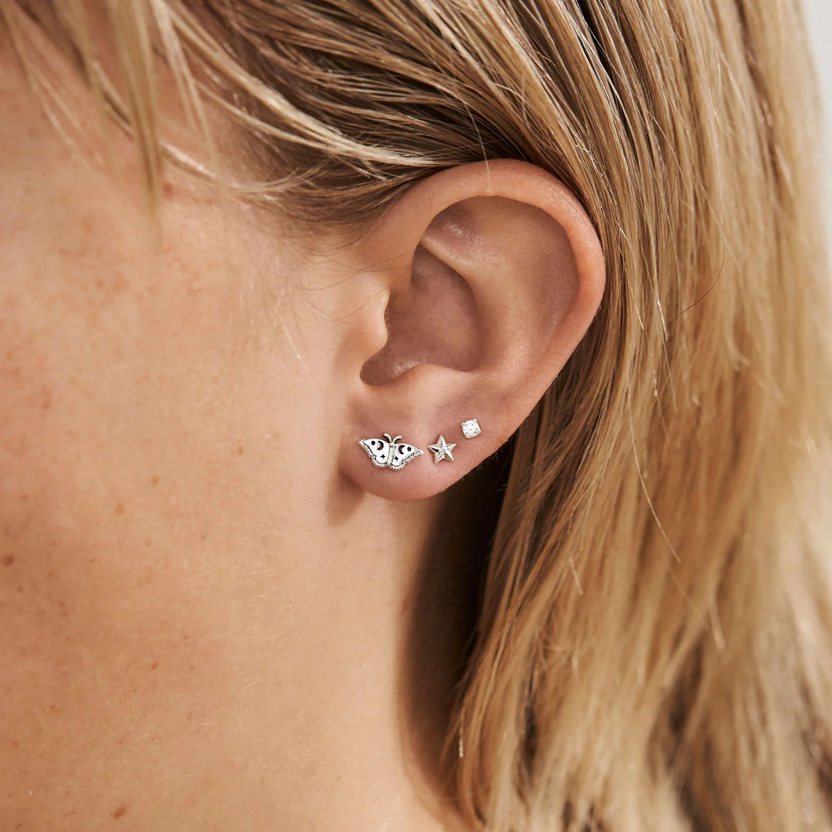 Midsummer Star Celestial Moth Studs