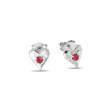 Midsummer Star Garnet Heart Studs