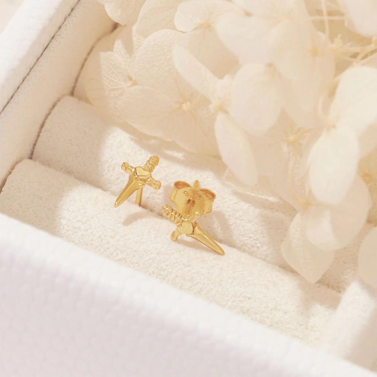 Guarded Heart Studs Gold
