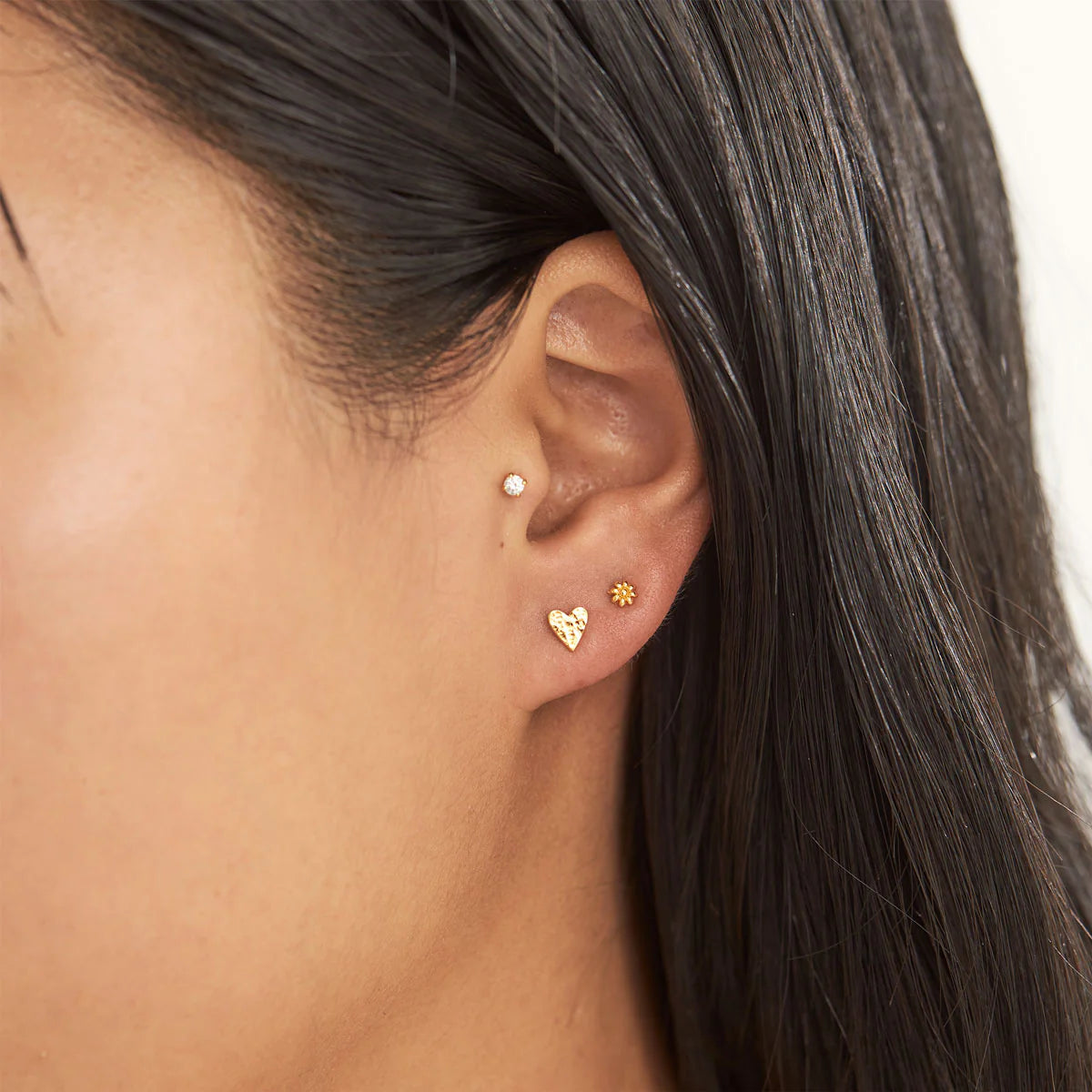Midsummer Star  Aphrodite Heart Studs Gold