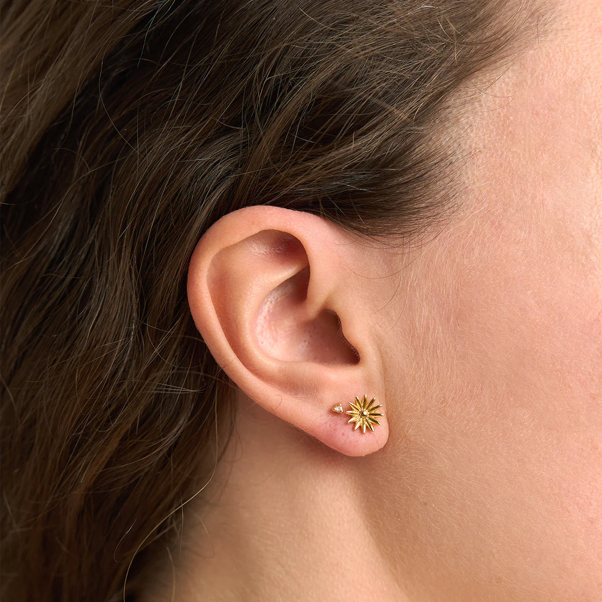 S678G Spring Floral Gold Studs