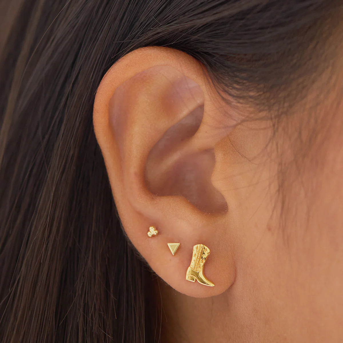 Cowgirl Boots Studs Gold