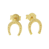 Lucky Horseshoe Studs Gold