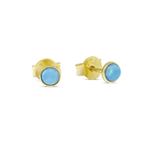 Orb Azure Opal Studs Gold