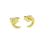 Textured Crescent Studs Gold