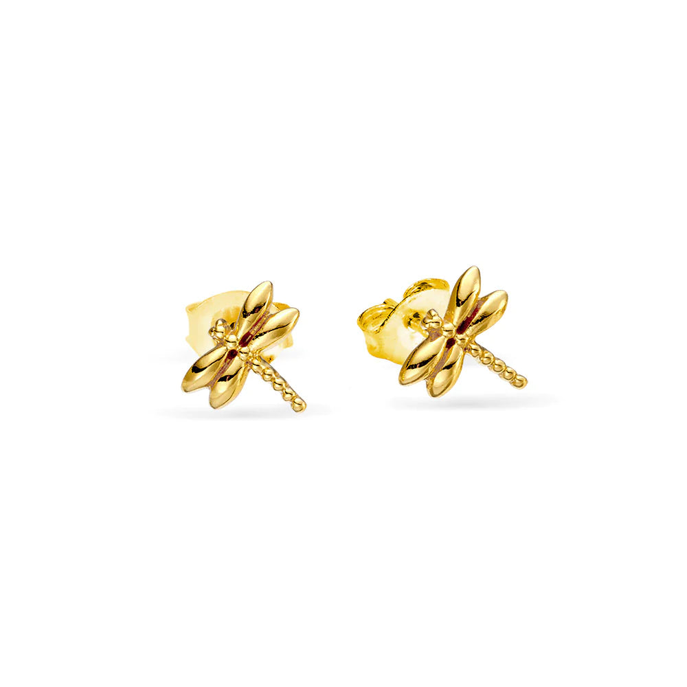 S661G - Tiny Dragonfly Studs Gold