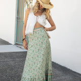 Salt Meadow Wrap Skirt - Sage Paisley