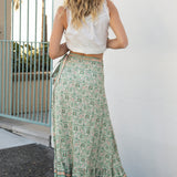 Salt Meadow Wrap Skirt Sage Paisley  Rear View