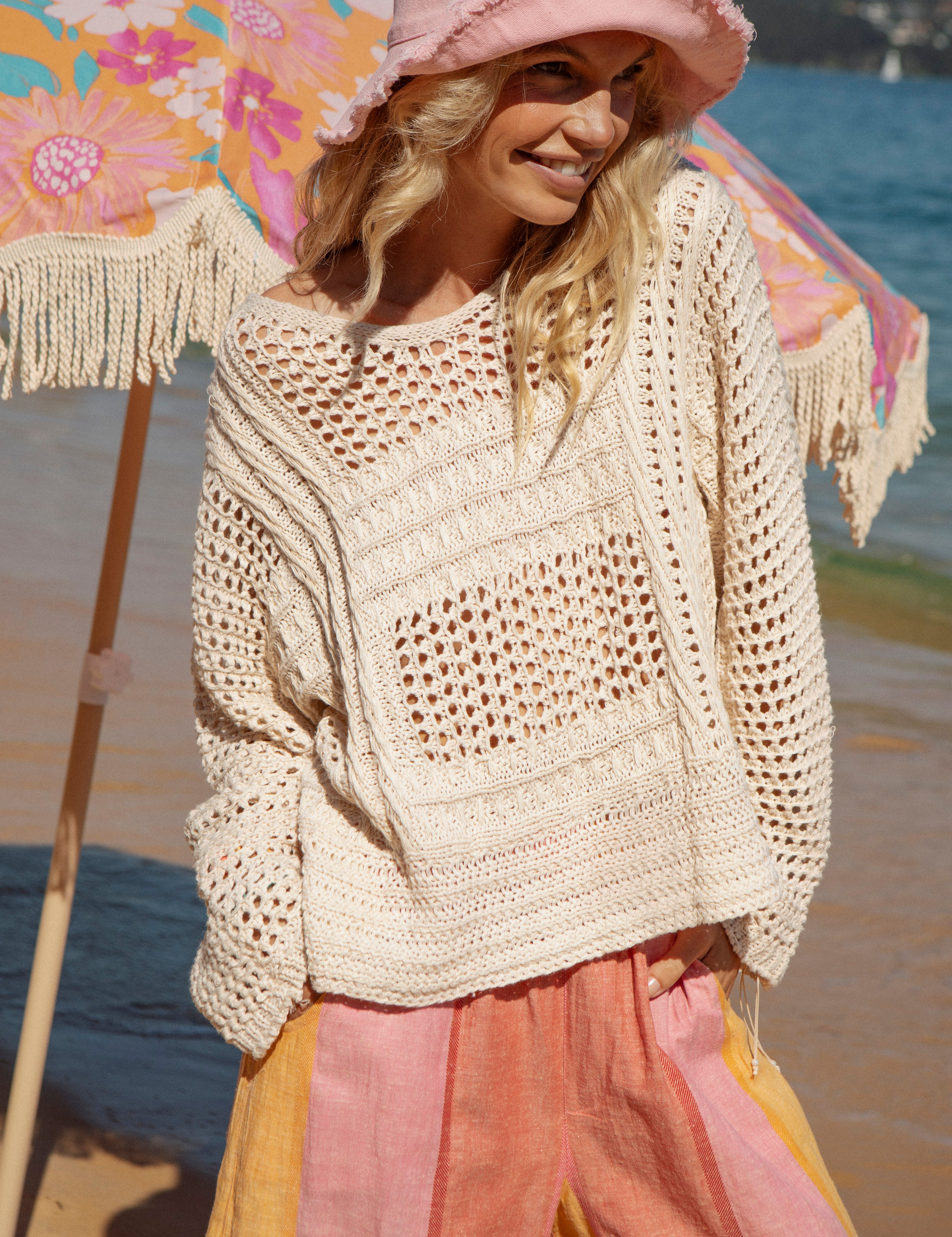 Salty Crochet Knit - Cream