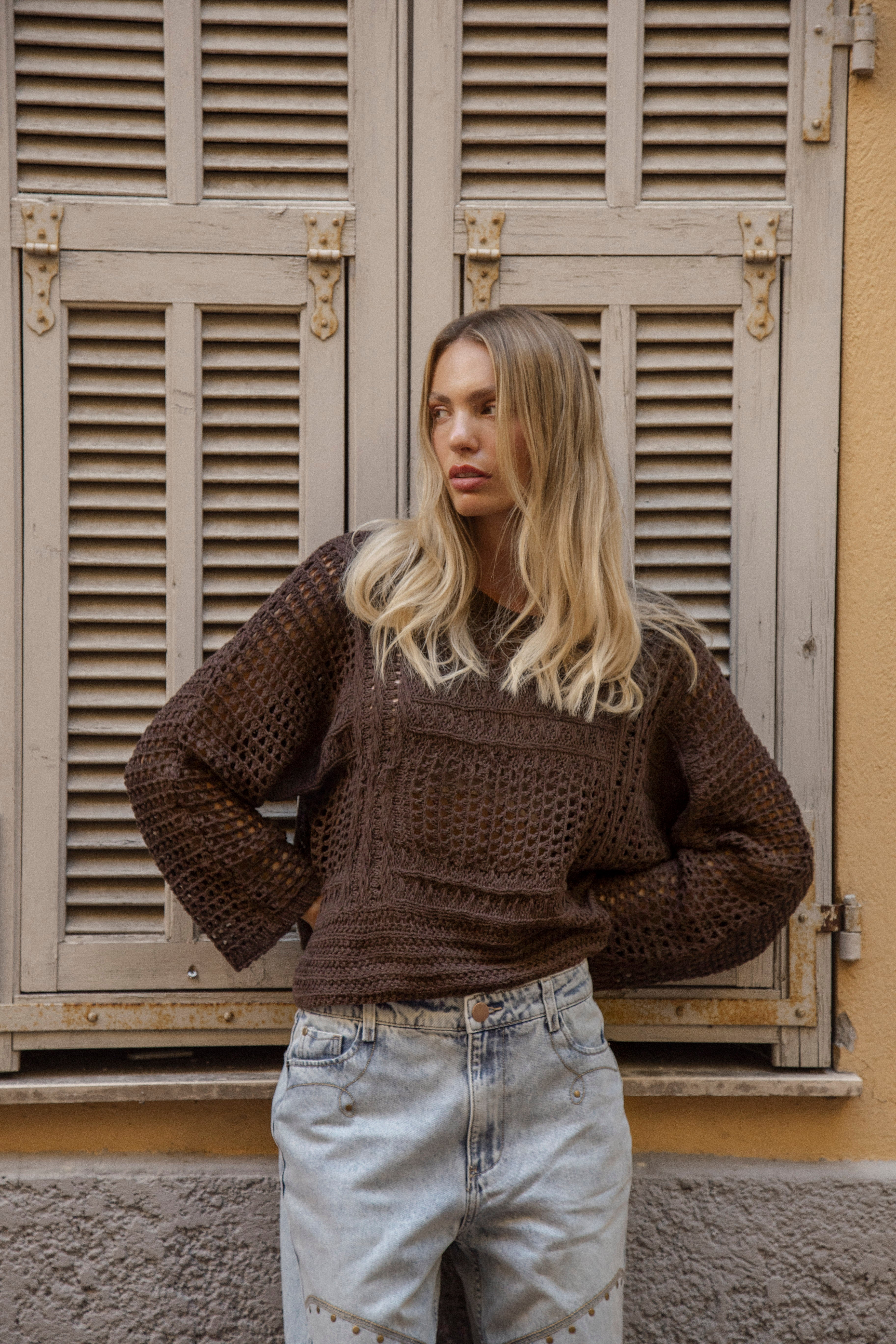 Salty Crochet Knit - Chocolate