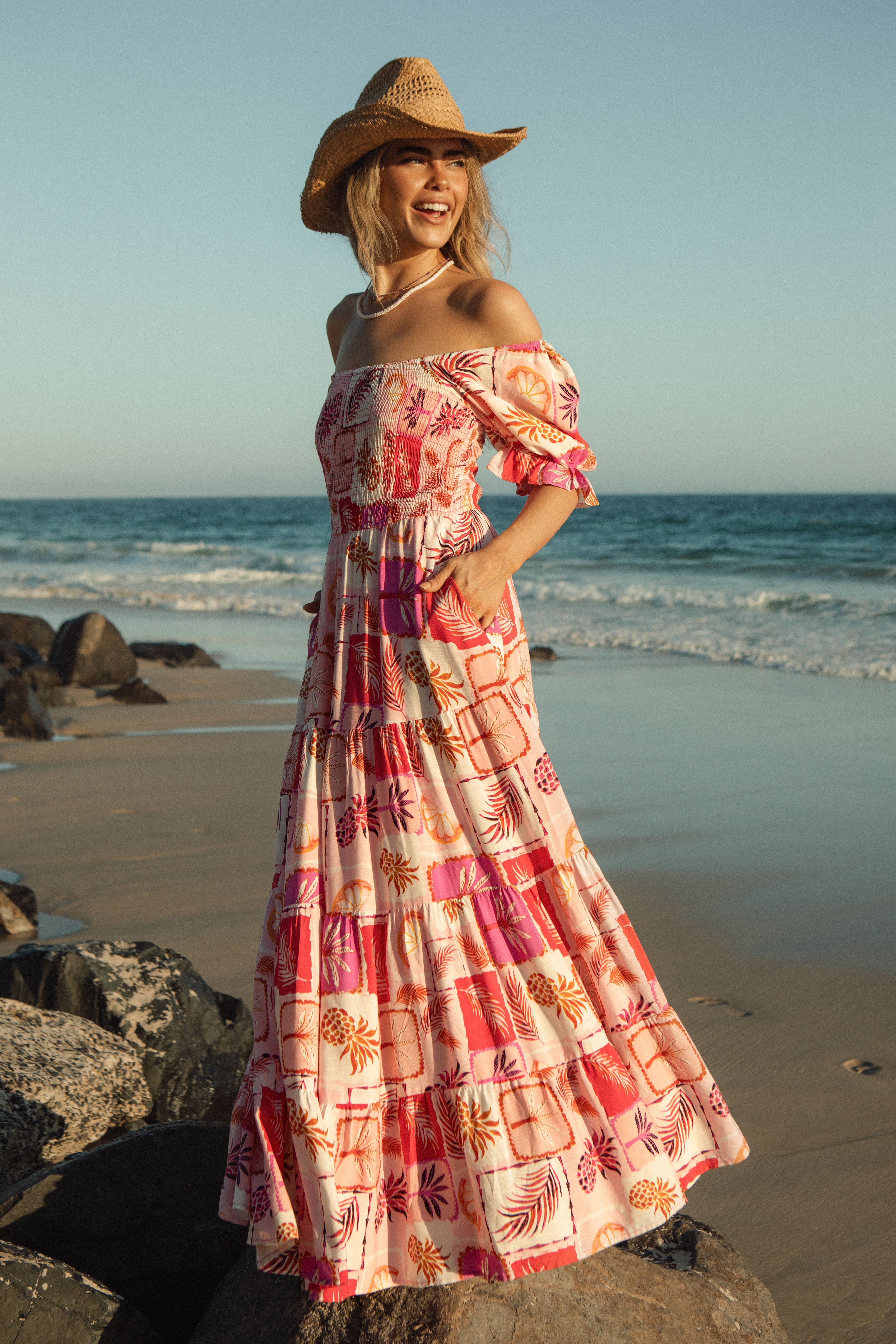 Samara Maxi Dress Pina Colada side view