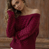 Seraphine Off Shoulder Knit - Wine