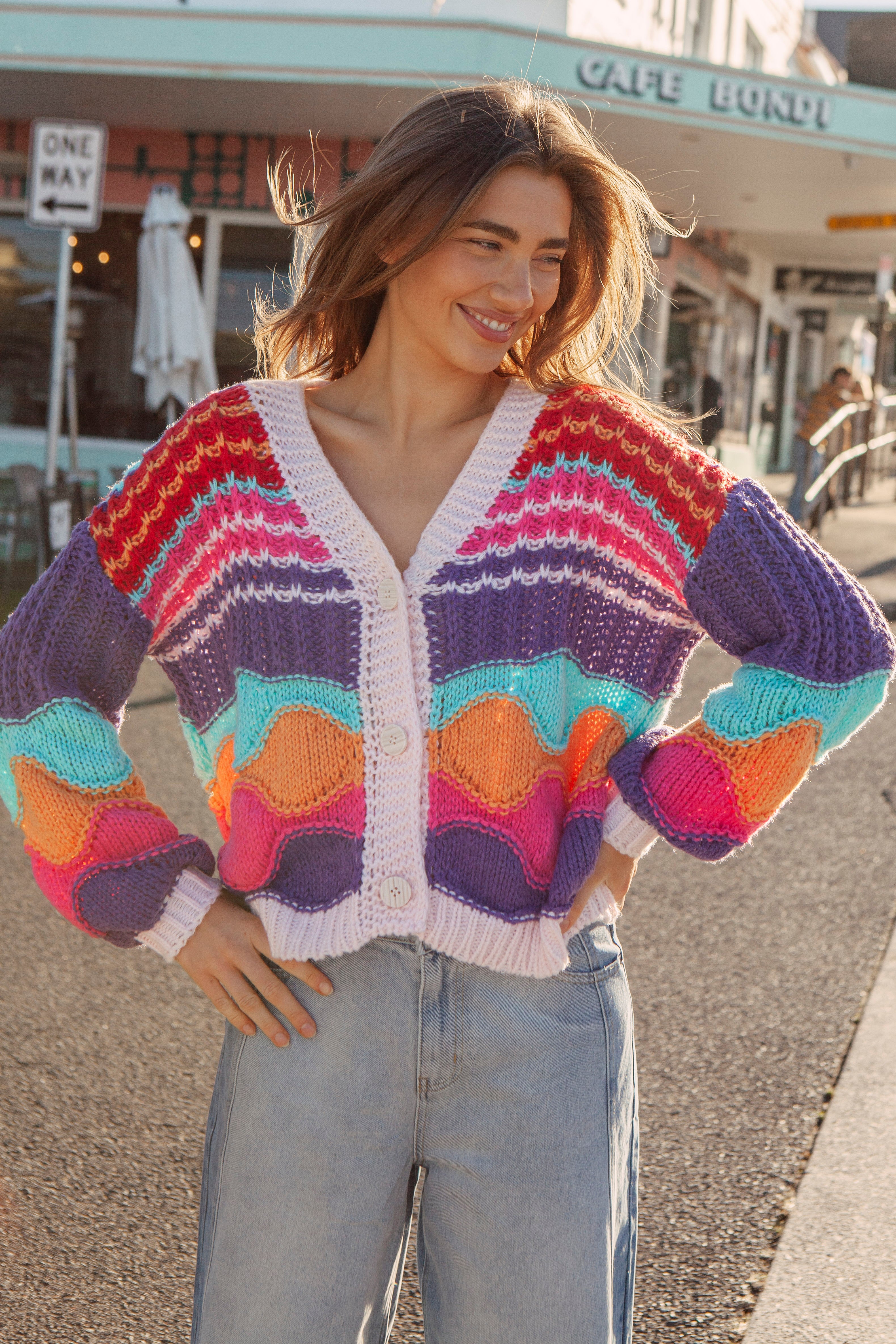 Sherbet Skies Cardigan - staple knit from the Bondi Boulevard collection.