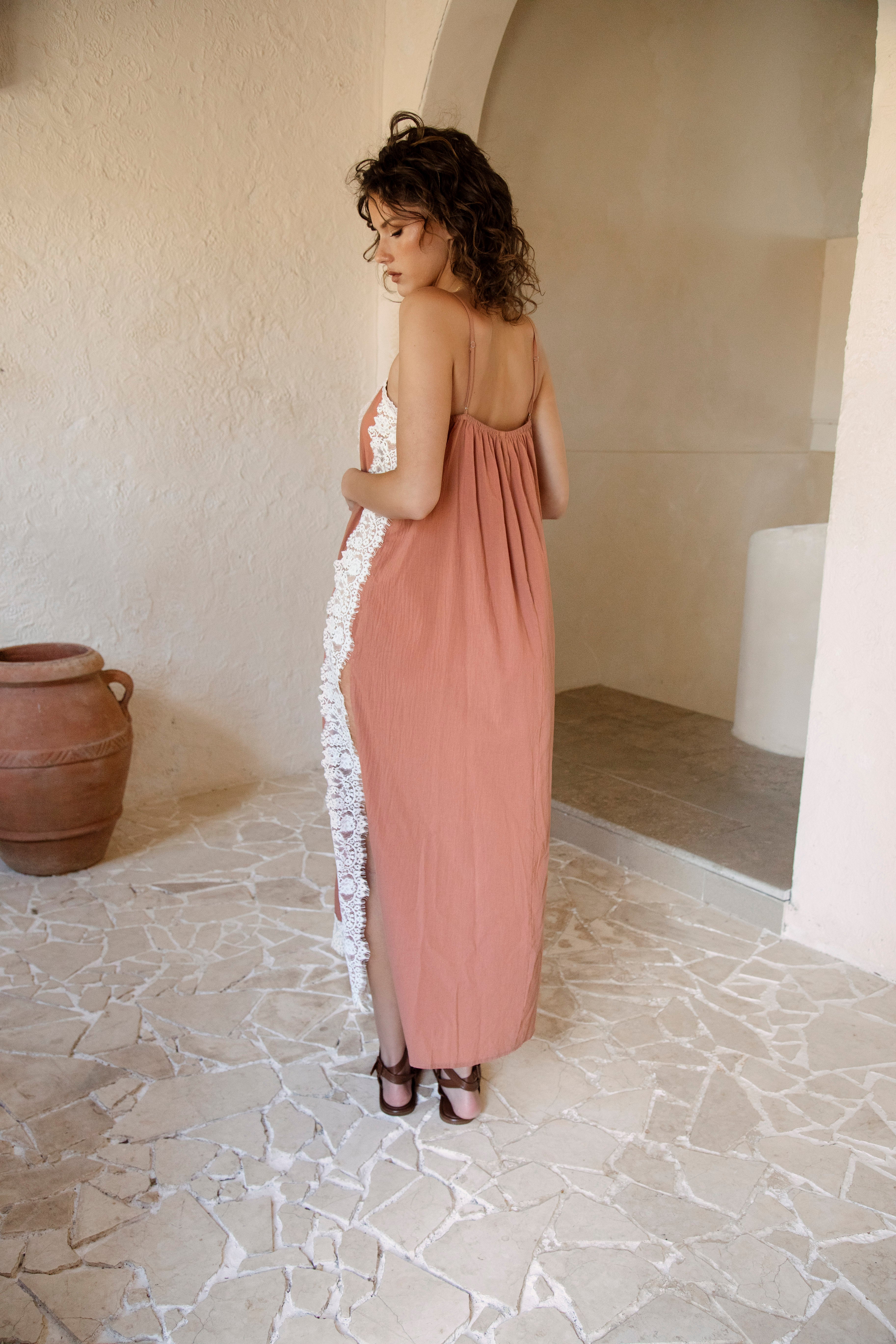 Sienna Lace Slip Dress - rear view