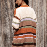Sierra Stripe Cardigan. Rear View.
