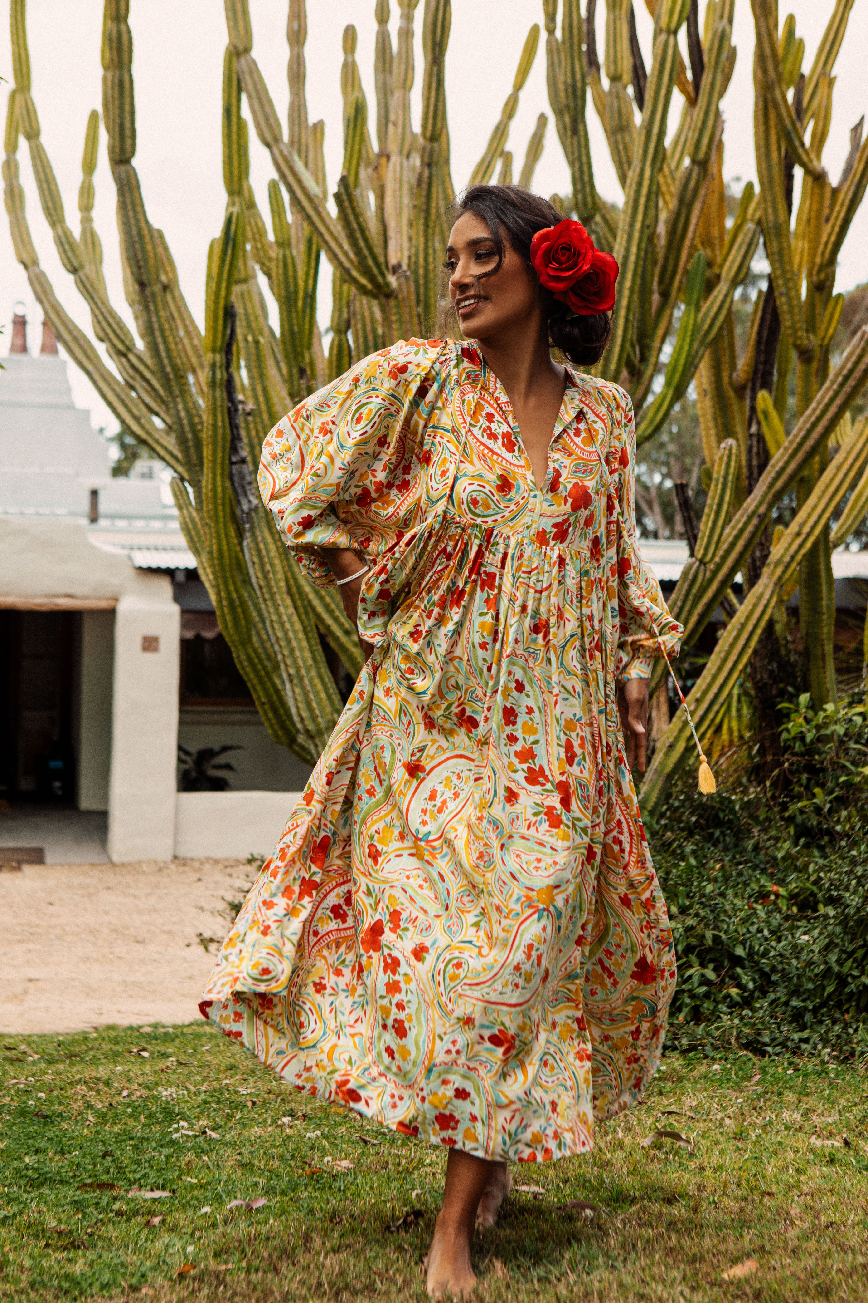 Sofia Midi Dress Salsa featuring Boho style paisley print