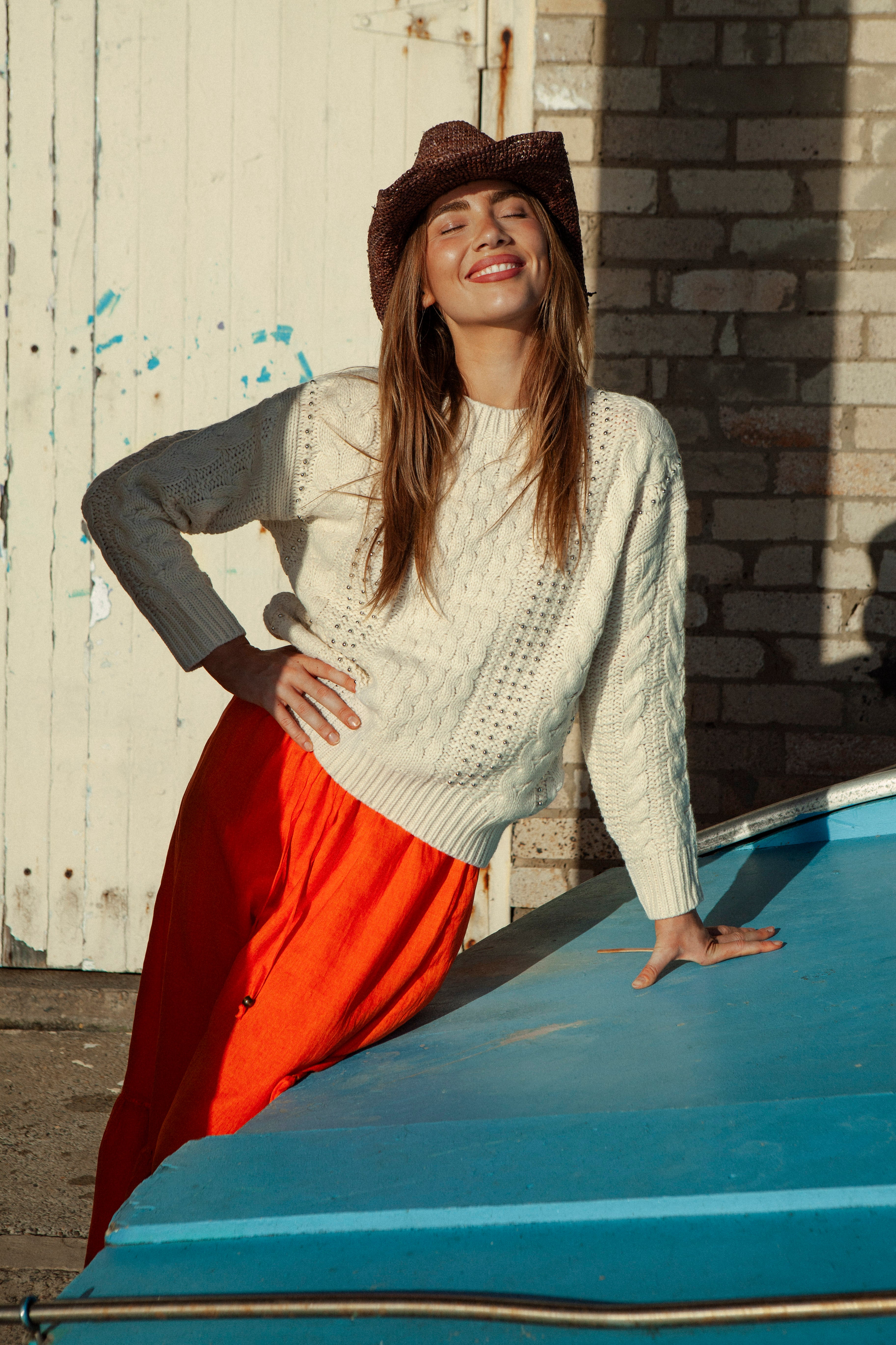 Sol Embellished Knit - Almond