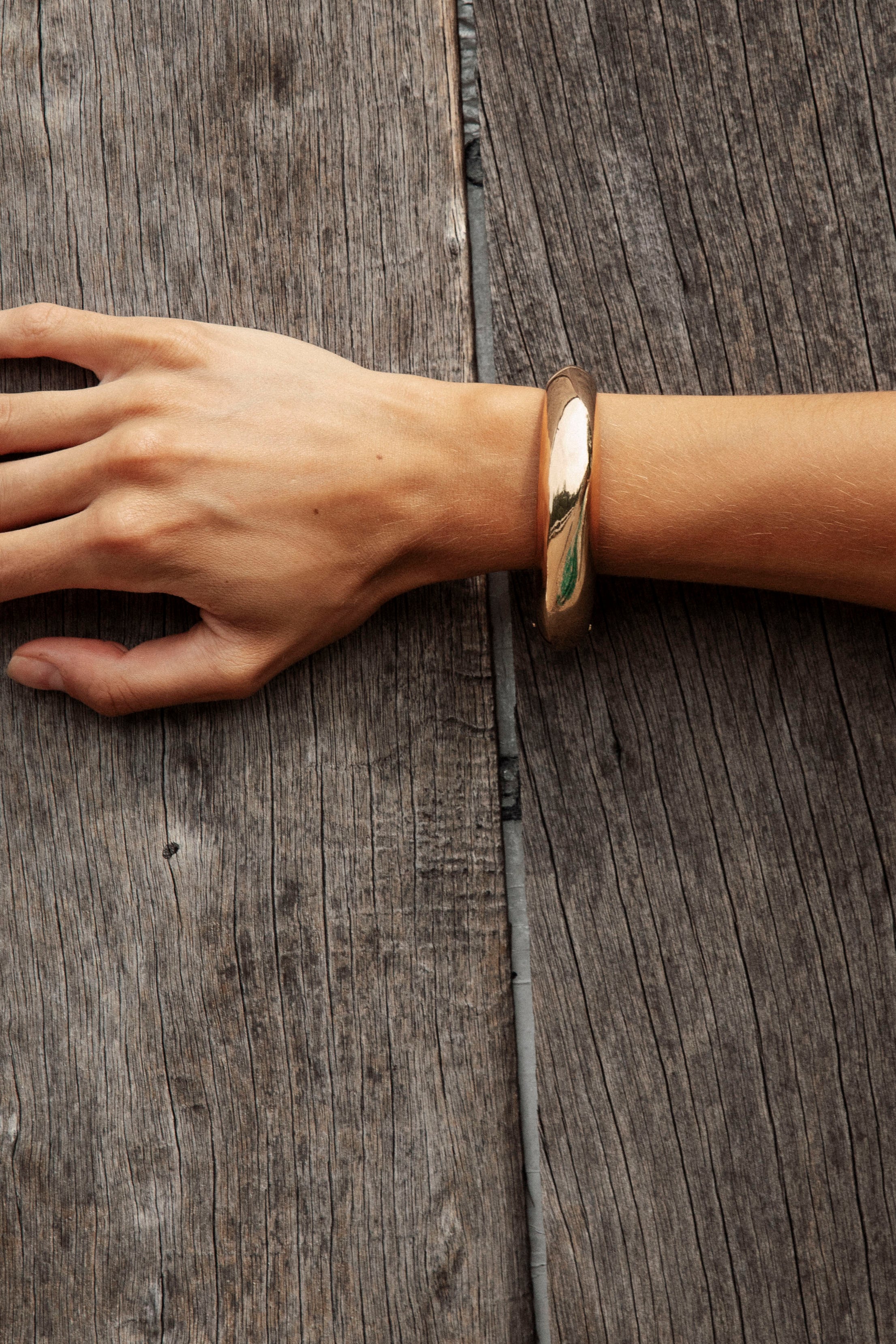 Solaris Gold Open Cuff - gold plated fashion bracelet.
