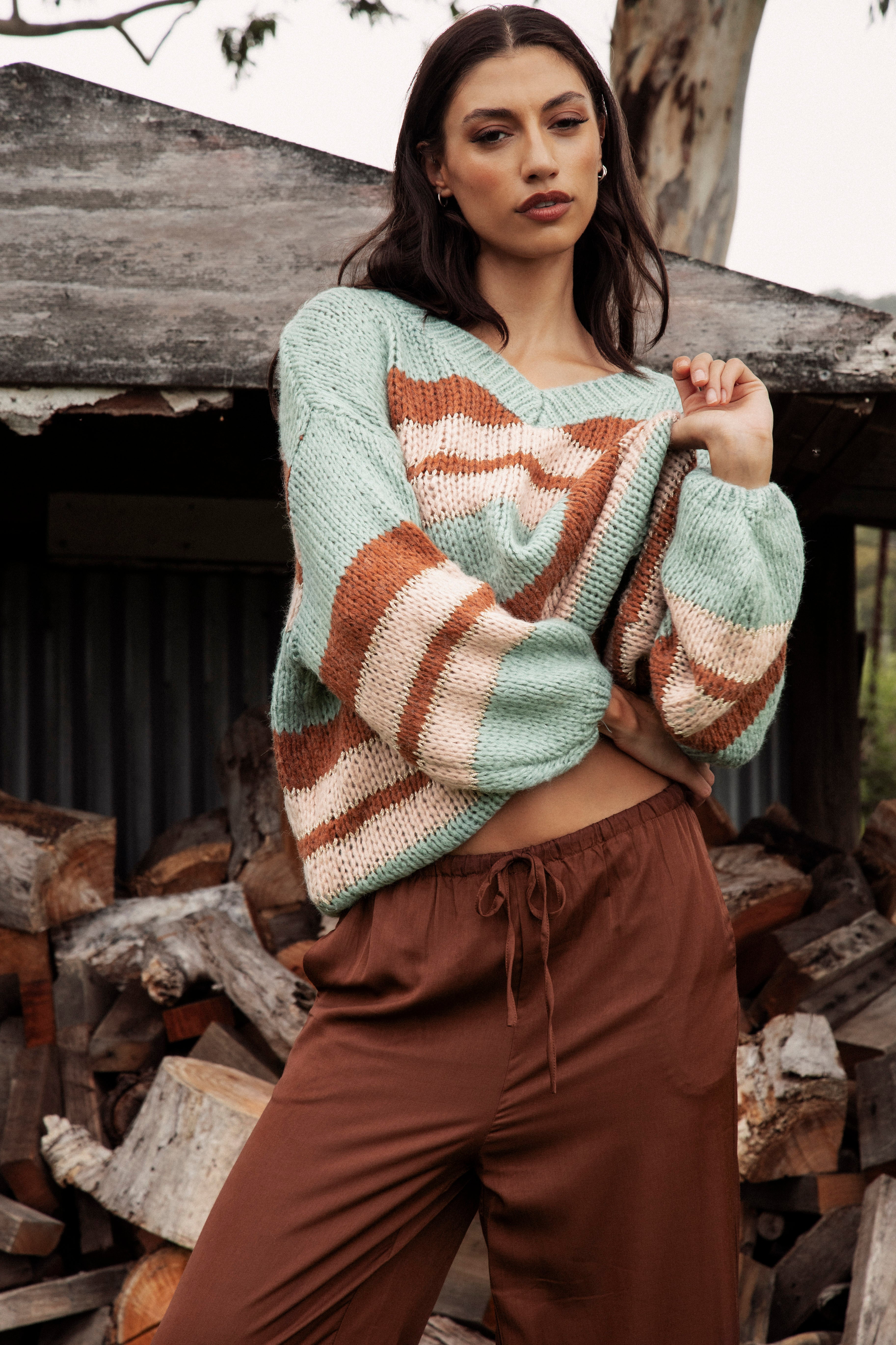 Soren V-Neck Jumper - Pistachio