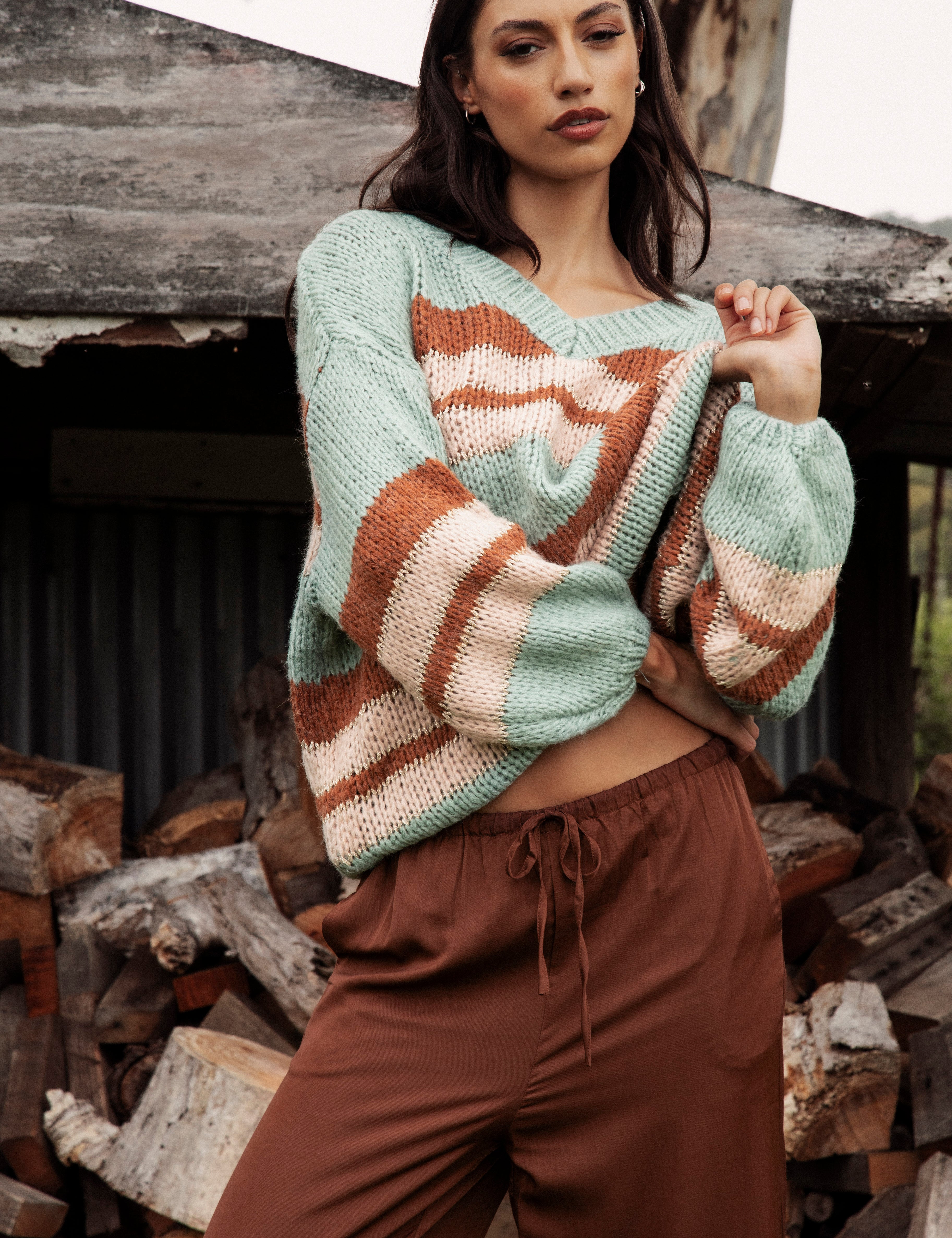 Soren V-Neck Jumper - Pistachio
