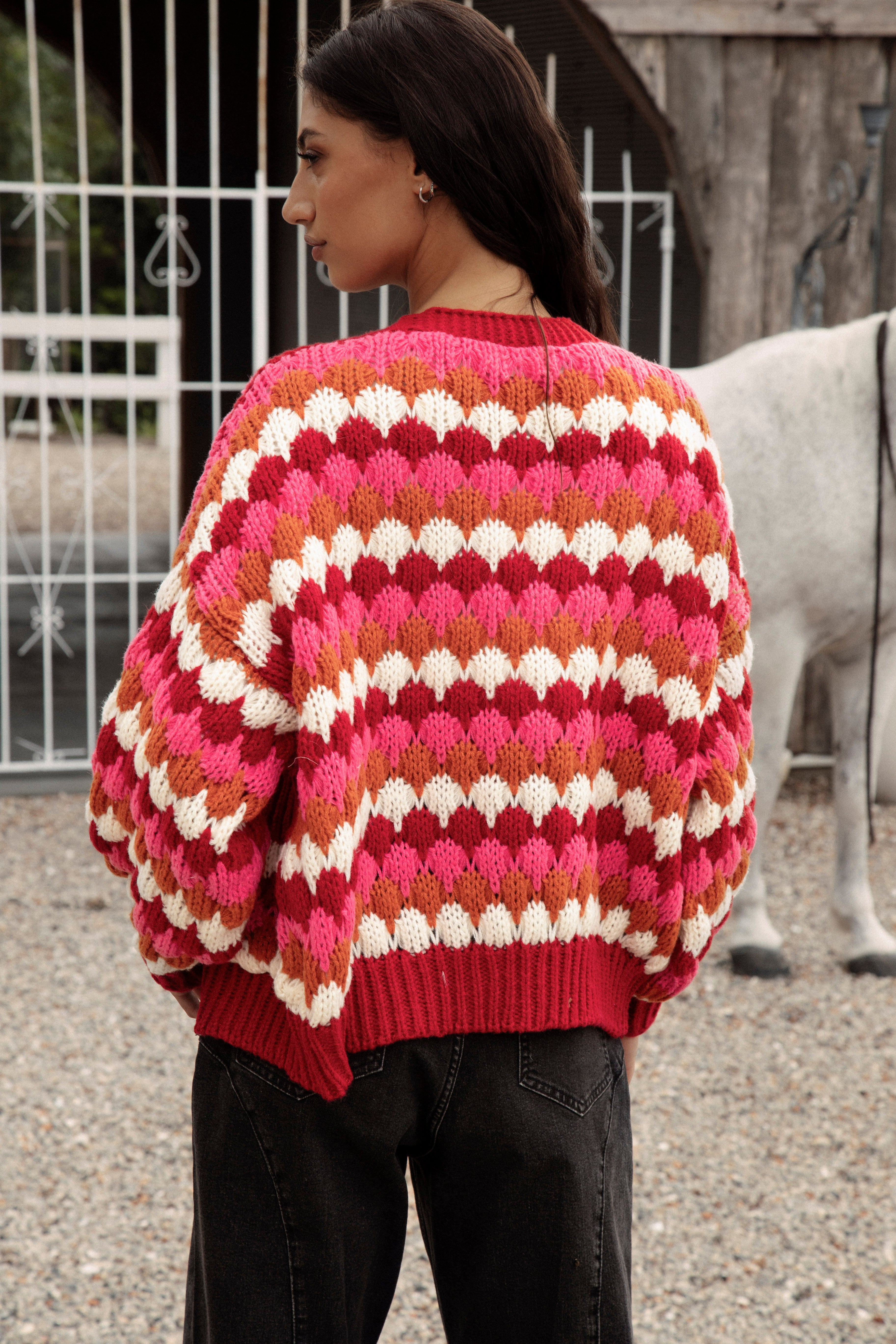 Splendour Chunky Cardigan Rear view