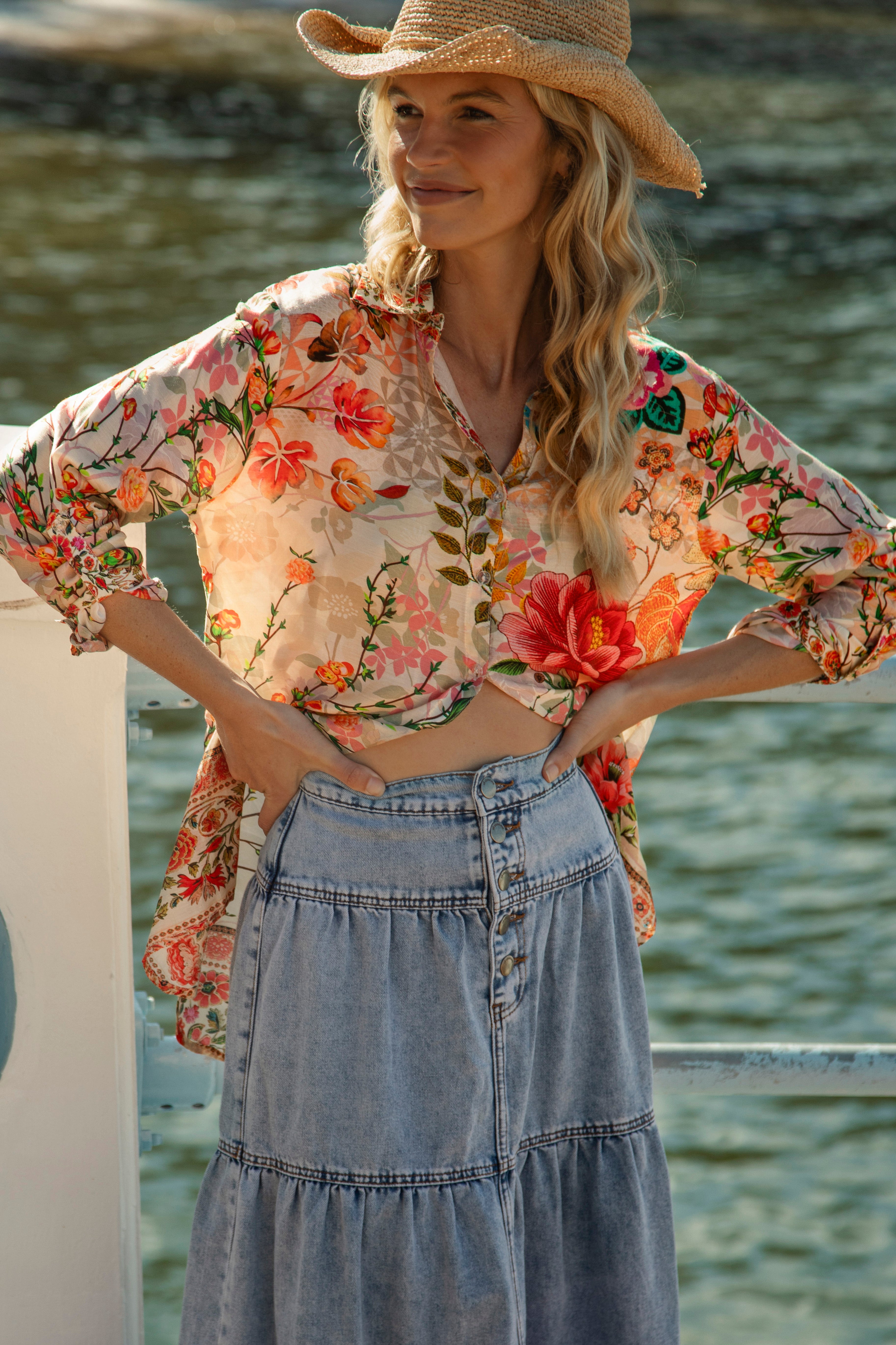 Spring Daze Shirt crafted from silk and viscose